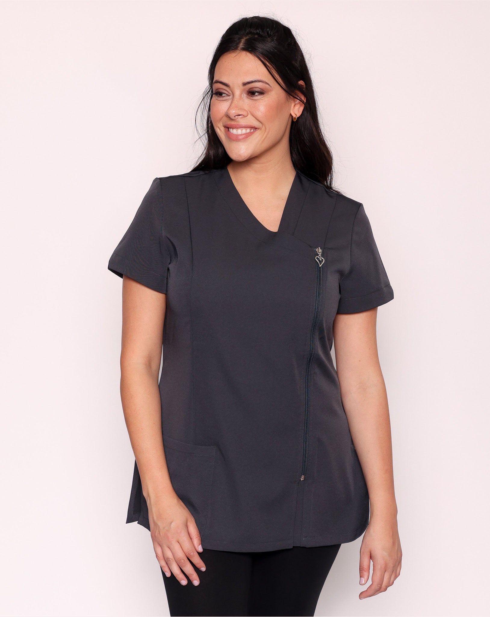 Becca Women's Asymmetric Beauty Tunic with Pocket | Slate Grey