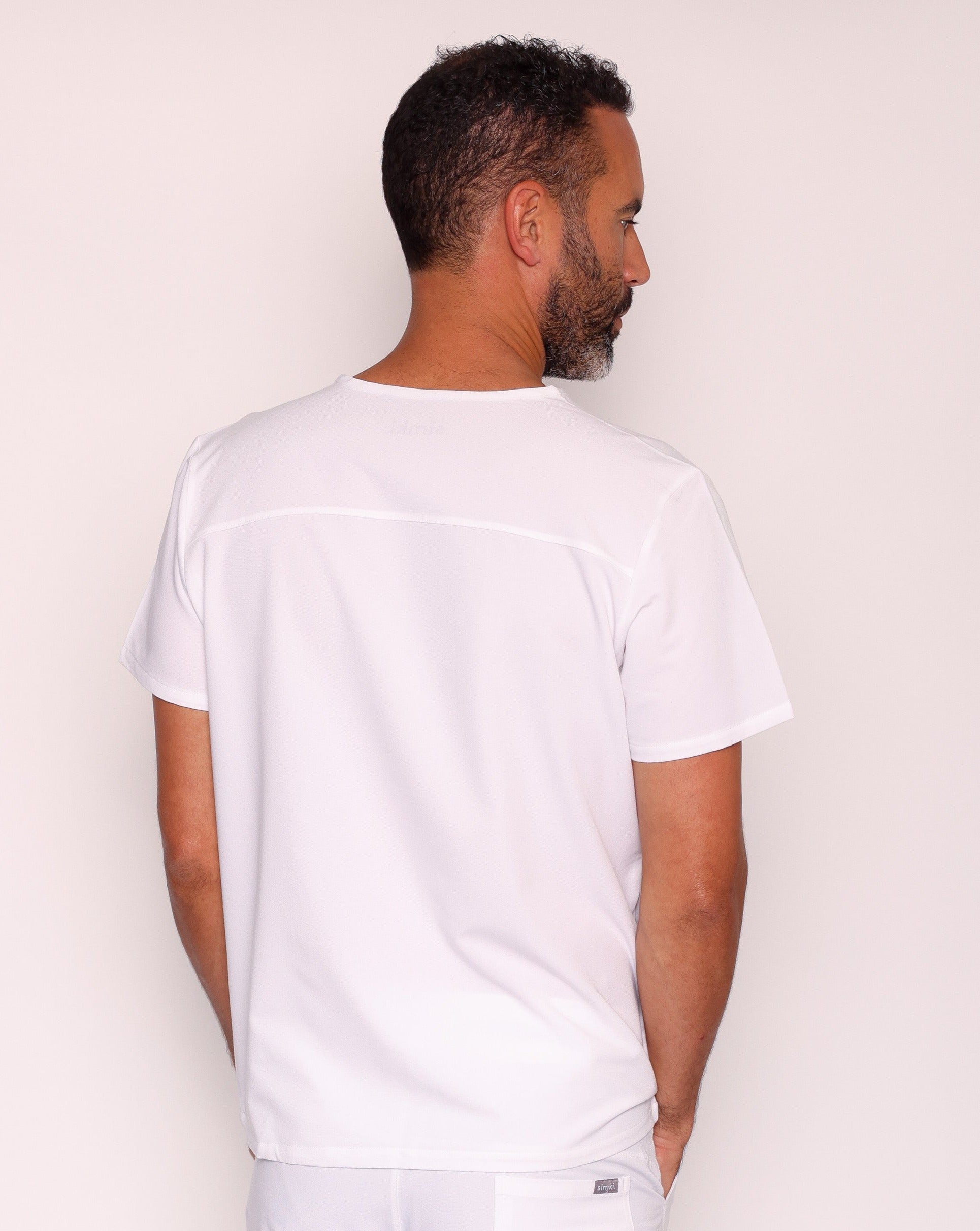 Oscar Men's Scrub Top | White