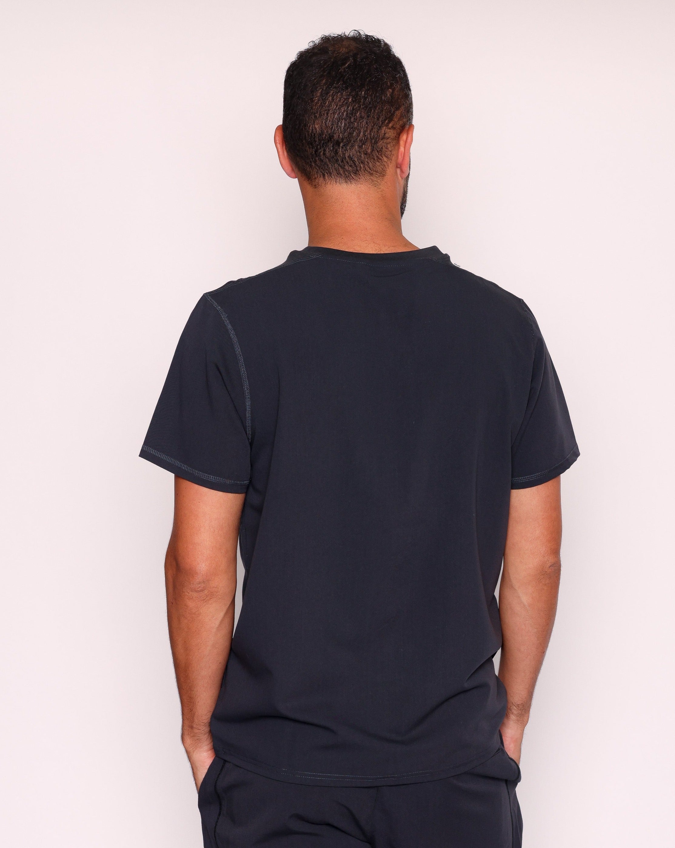 Miles Men's One Pocket Scrub Top | Black