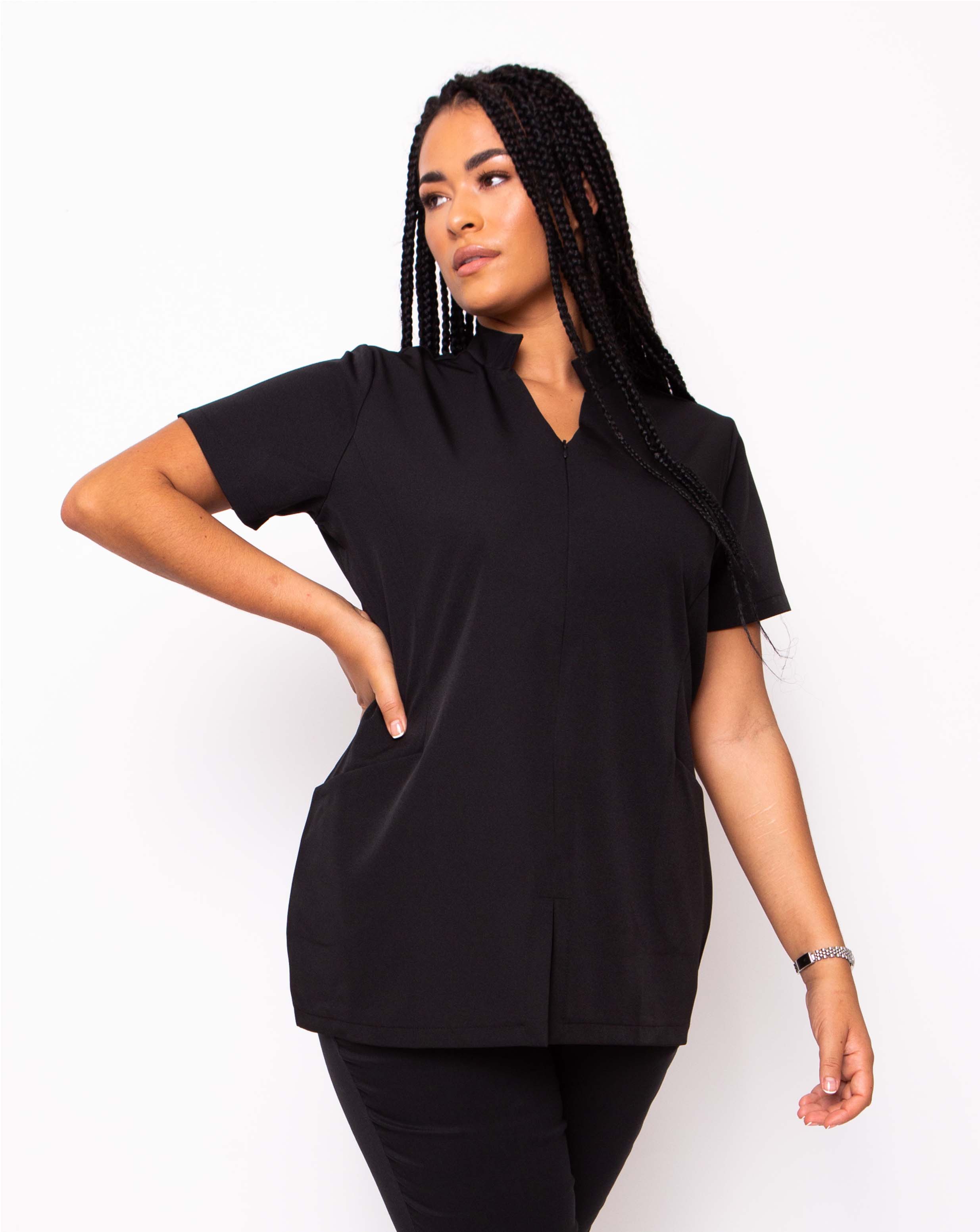 Allure Women'sTwo Pocket Beauty Tunic | Black