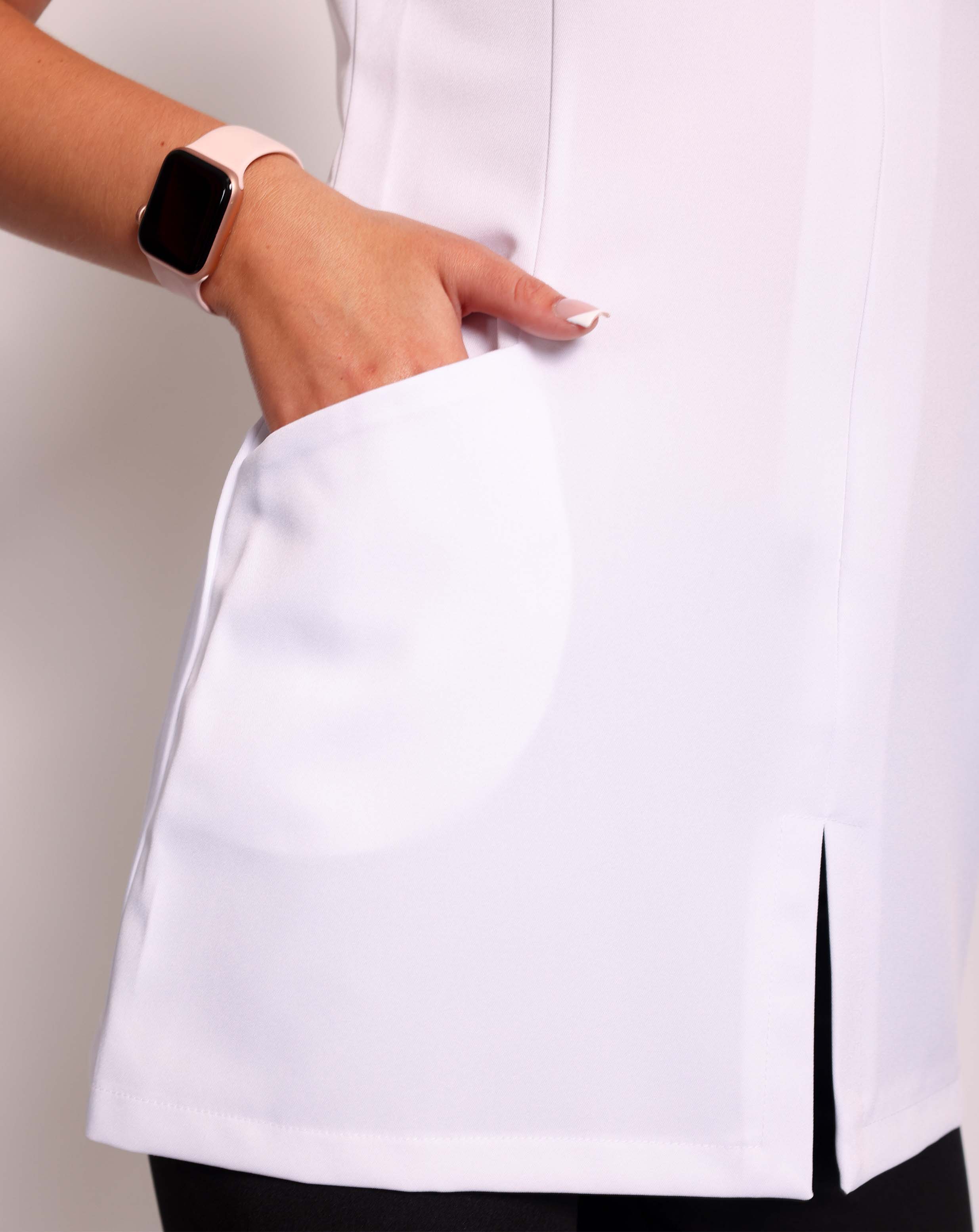 Allure Women's Two Pocket Beauty Tunic | White