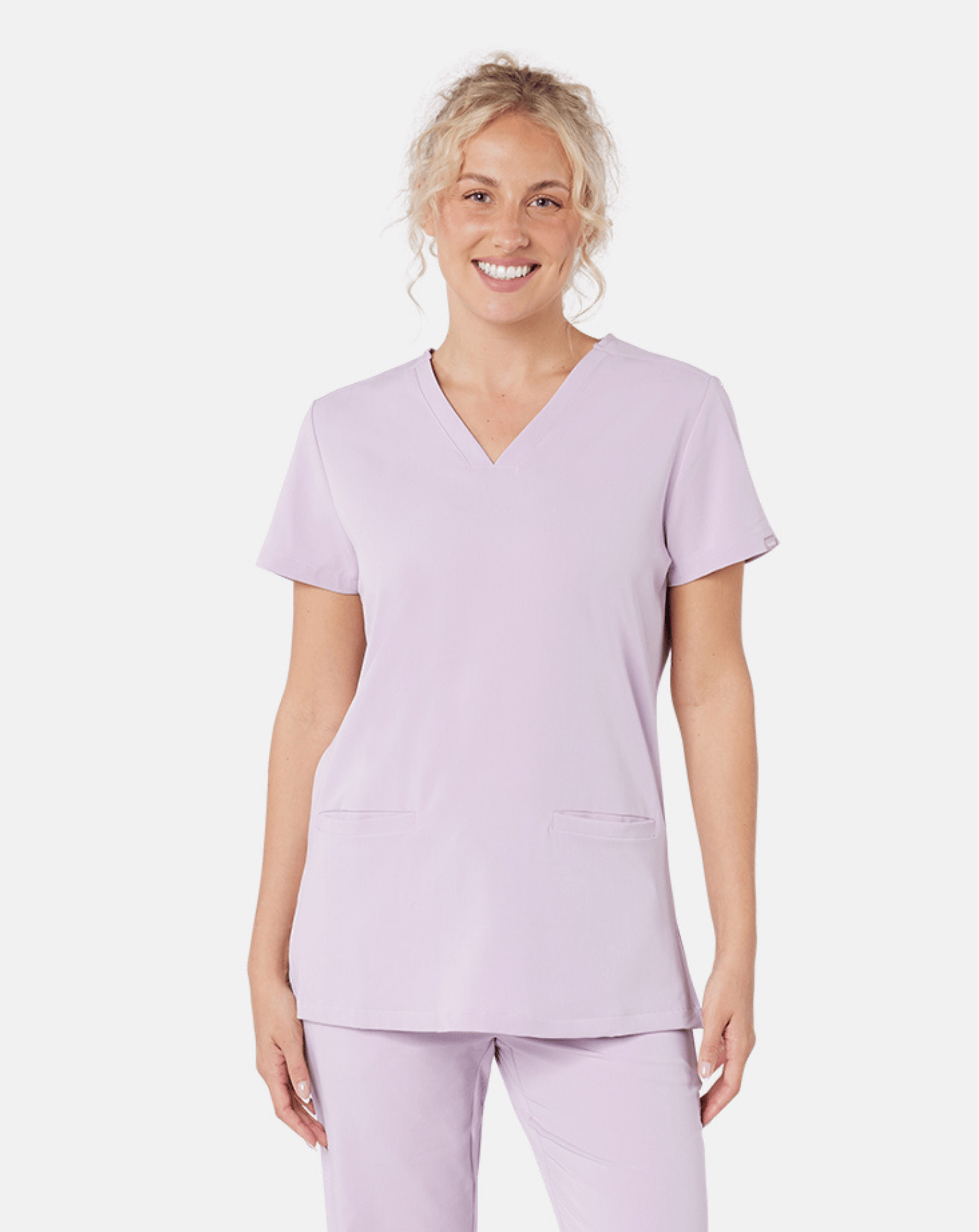 Ari Women's Long Length Scrub Top | Blush Pink
