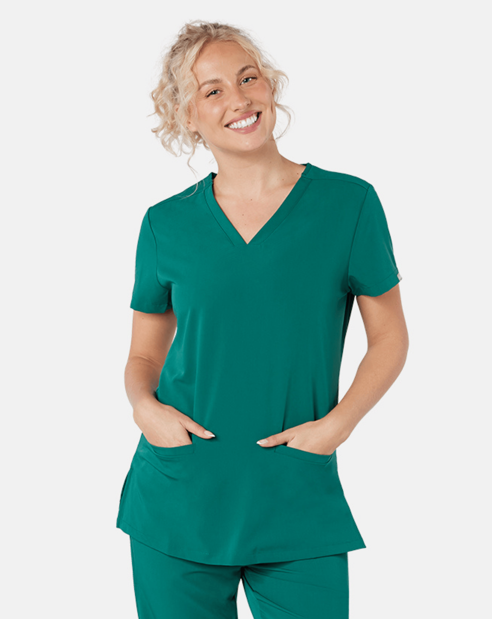 Ari Women's Long Length Scrub Top | Hunter Green