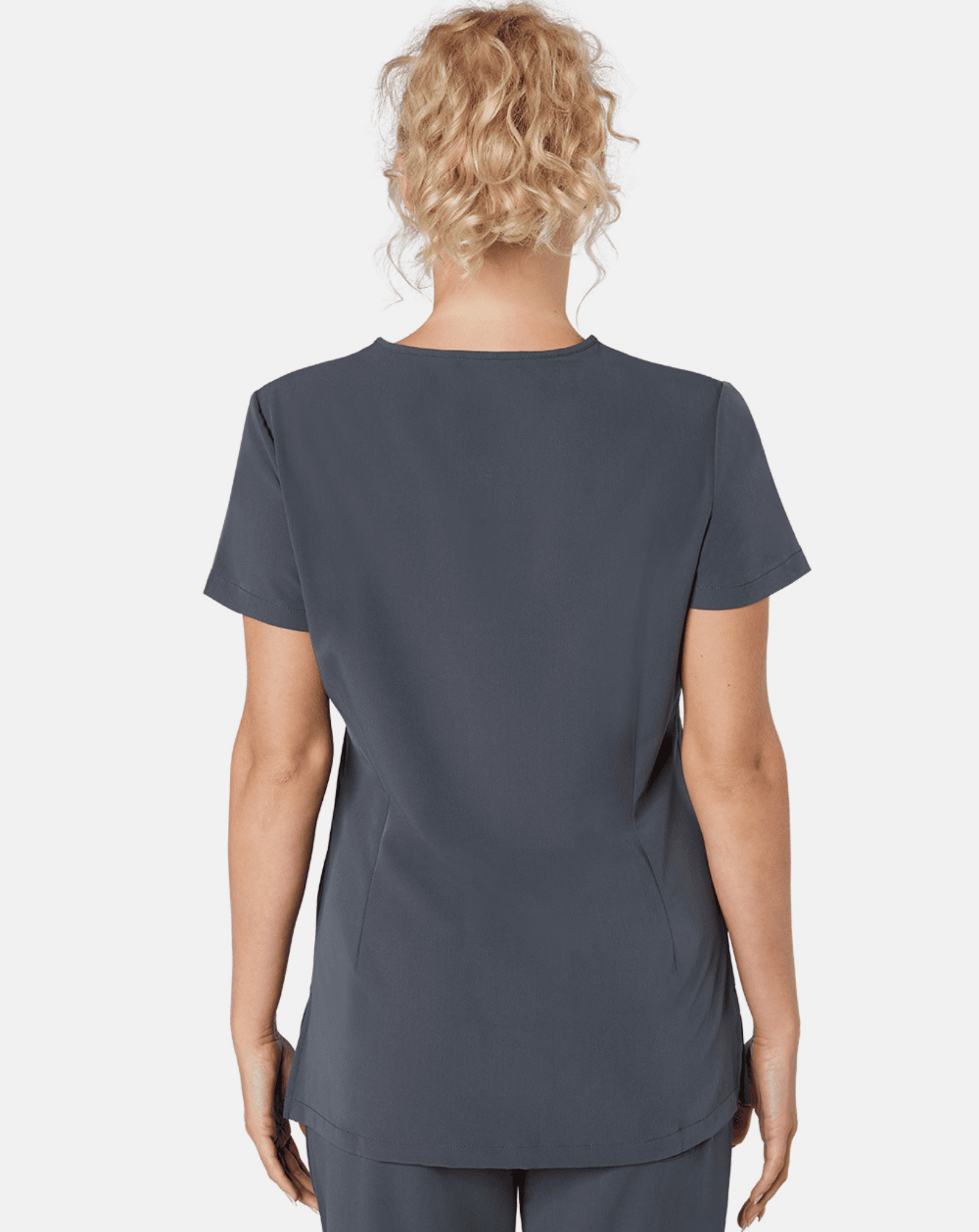 Ari Women's Long Length Scrub Top | Pewter