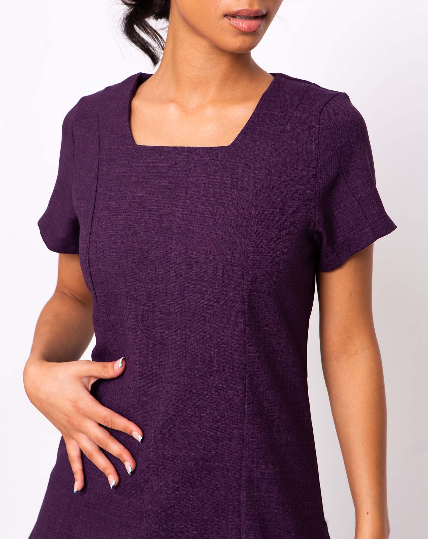 Chic Women's Square Neck Beauty Tunic | Plum
