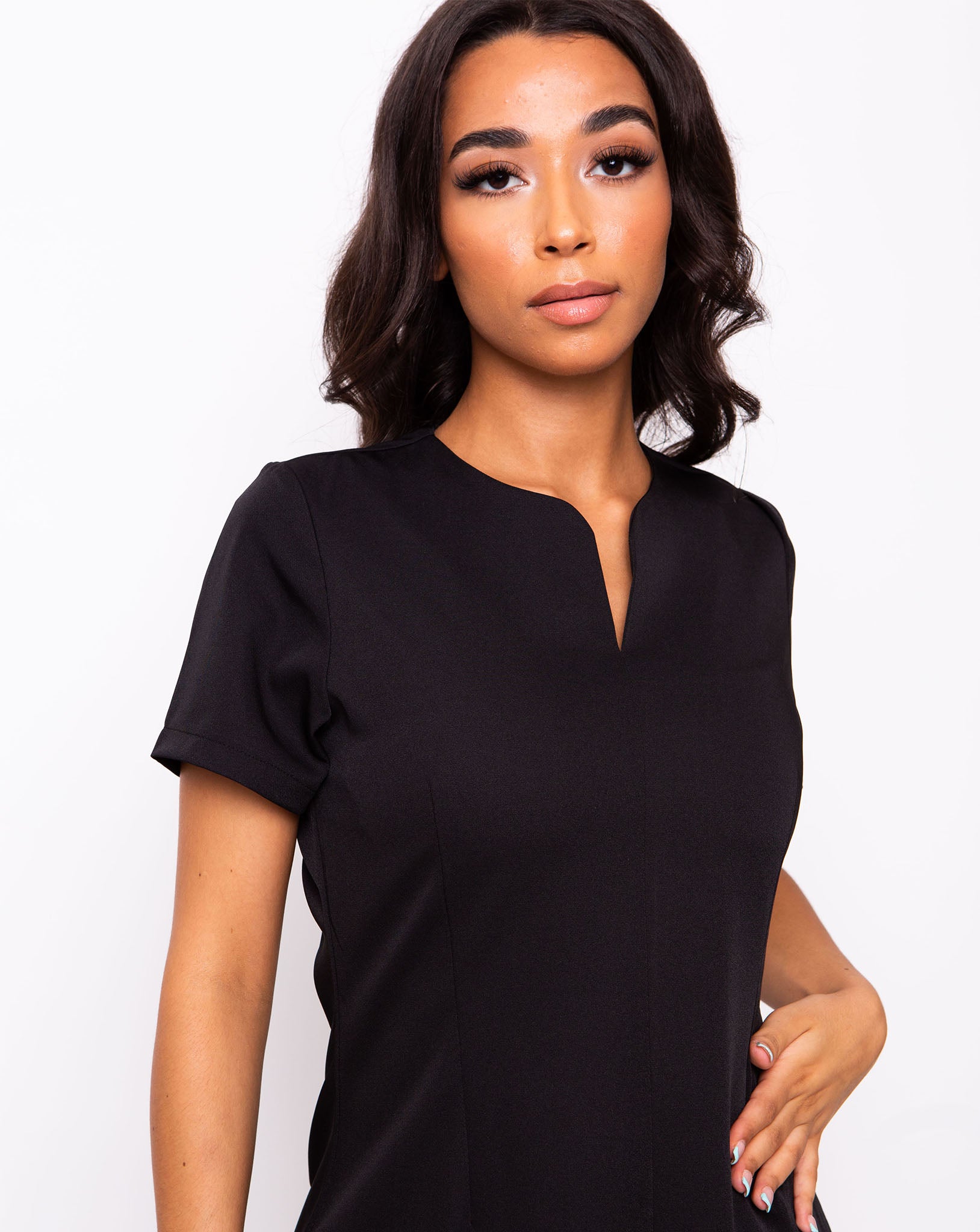Elegance Women's Salon Tunic | Black