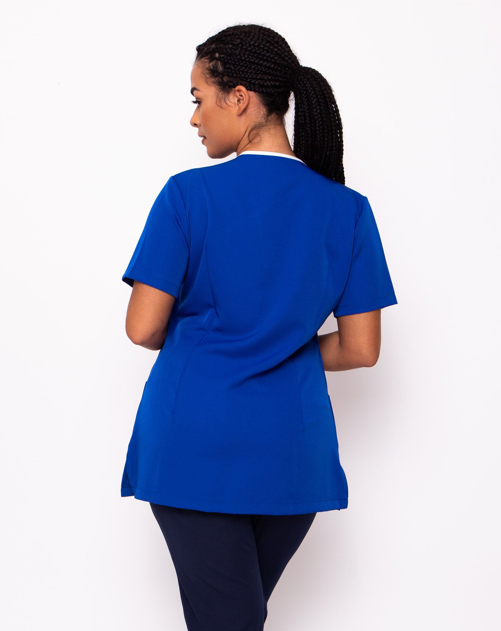 Eternity Women's Asymmetric Beauty Tunic | Royal Blue & White