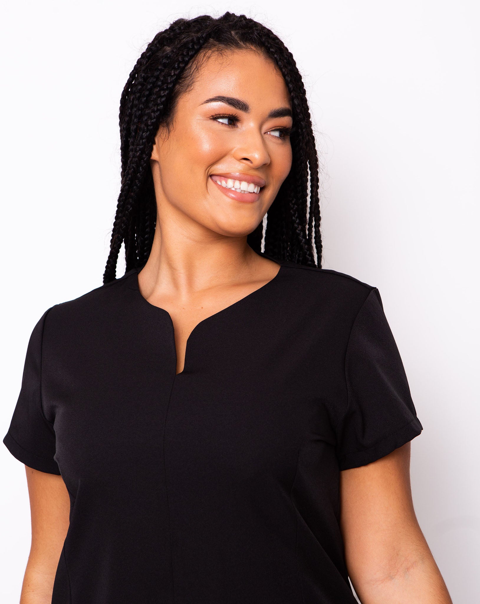 Finesse Long-Length Beauty Tunic - Black