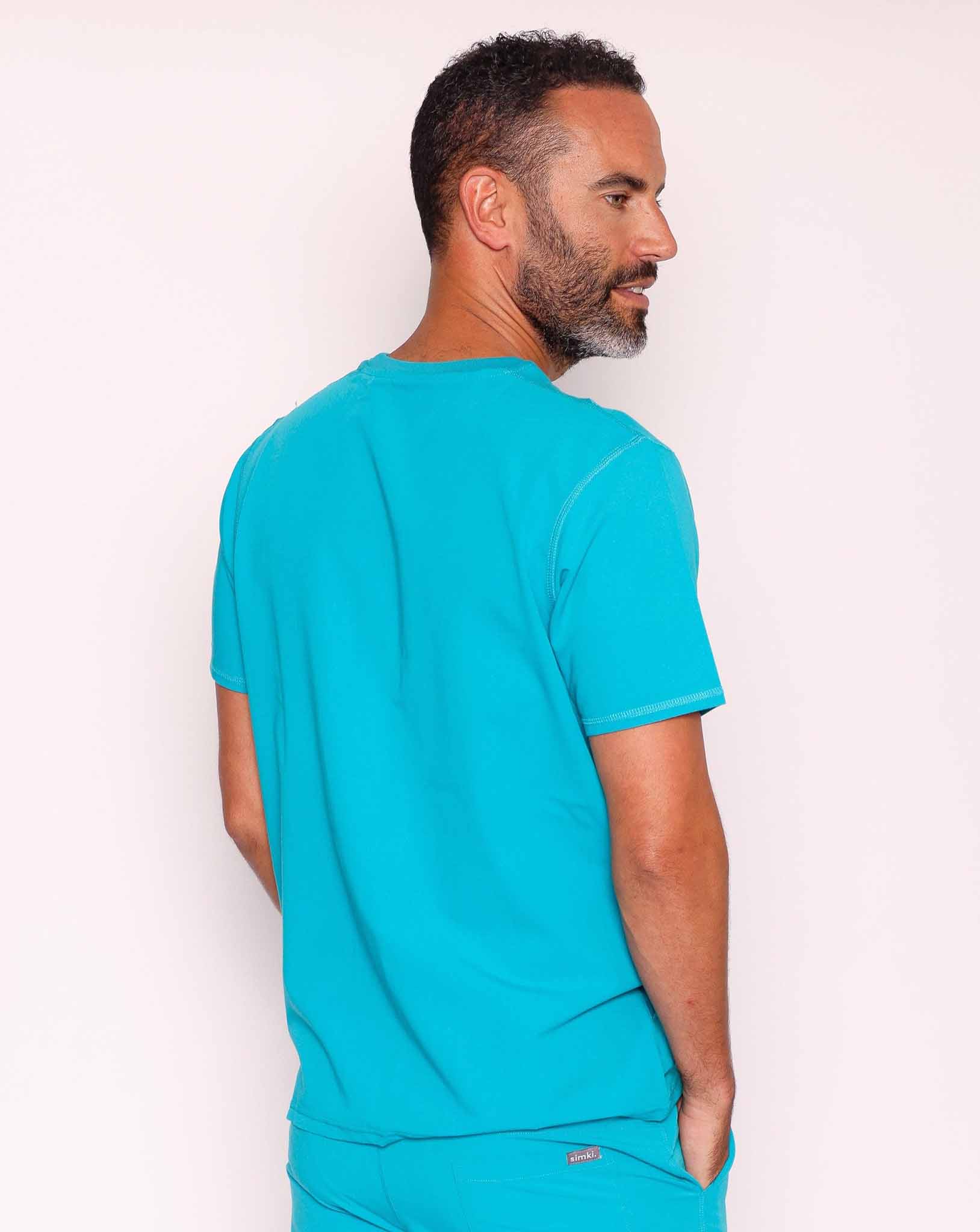 Miles Men's One Pocket Scrub Top | Teal