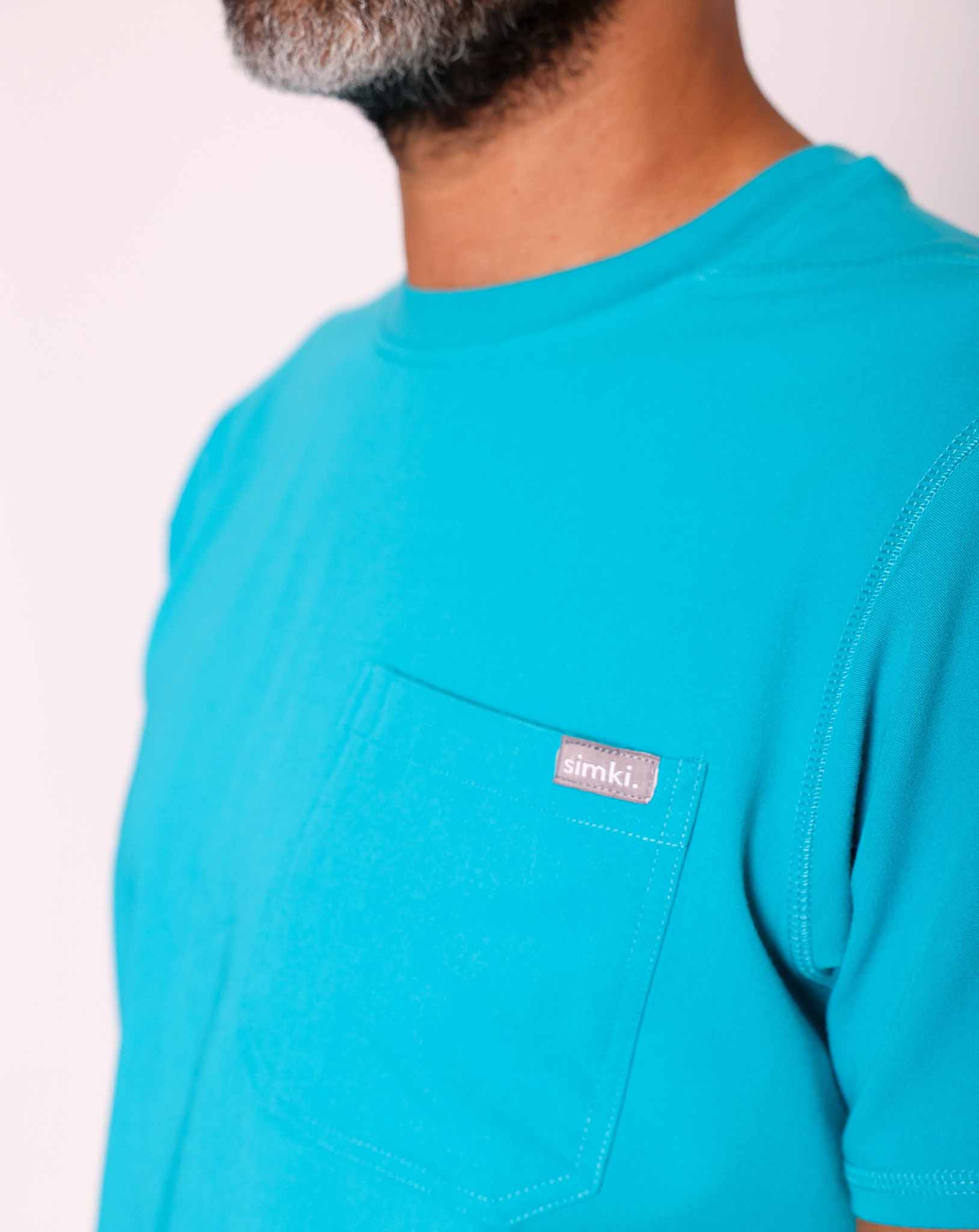 Miles Men's One Pocket Scrub Top | Teal