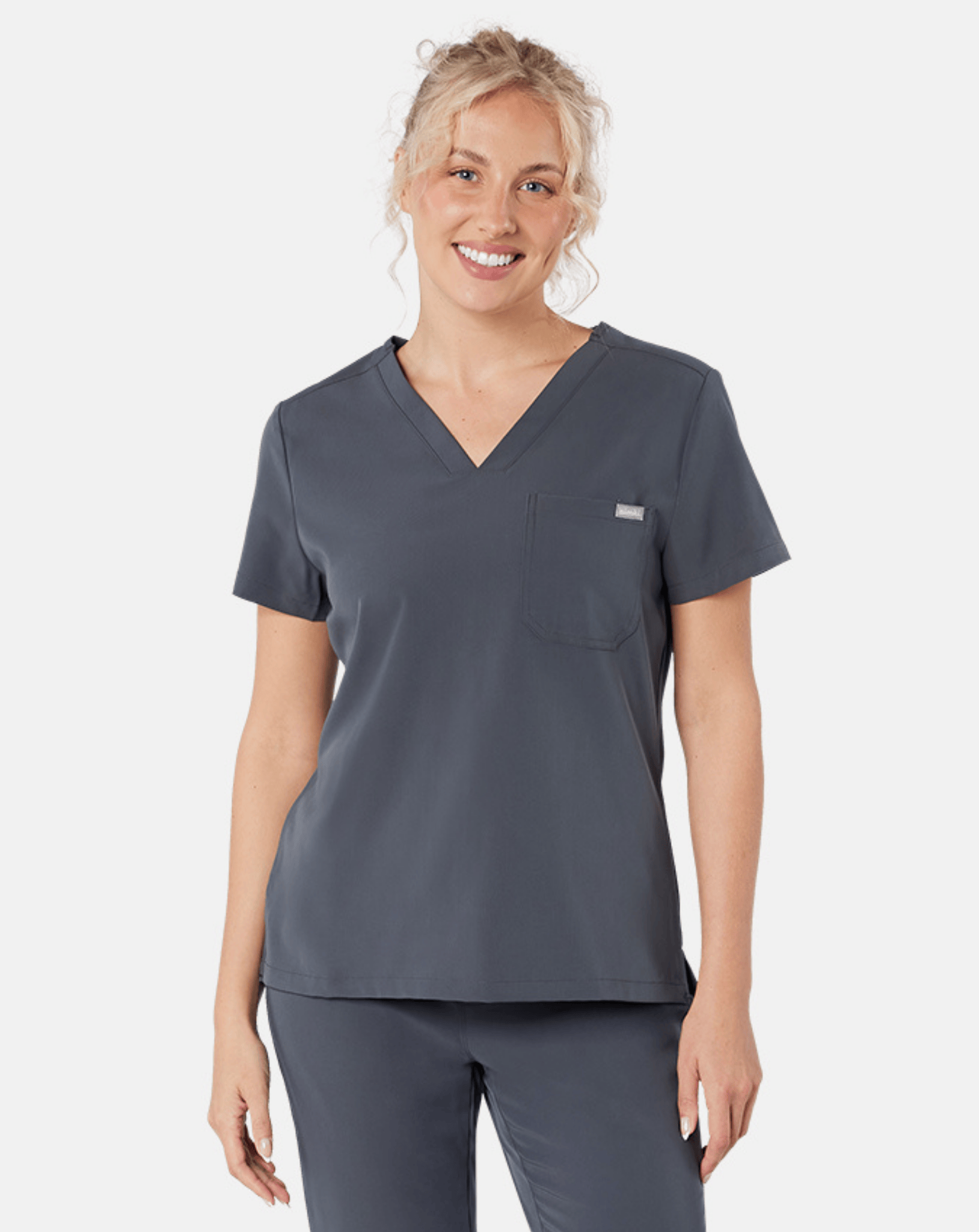 Nova Women's Modern Scrub Top | Pewter