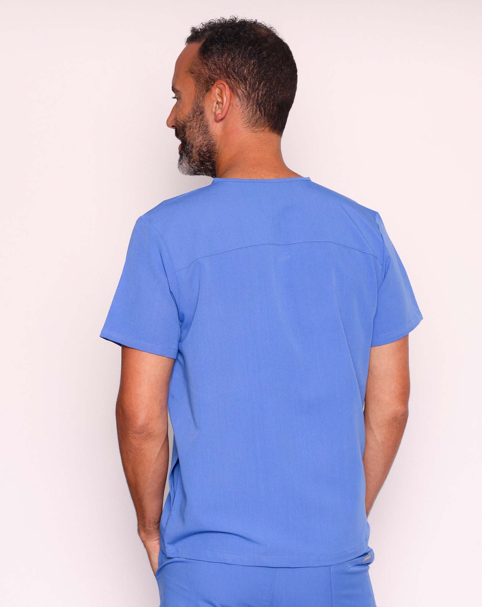 Oscar Men's Scrub Top | Ciel Blue