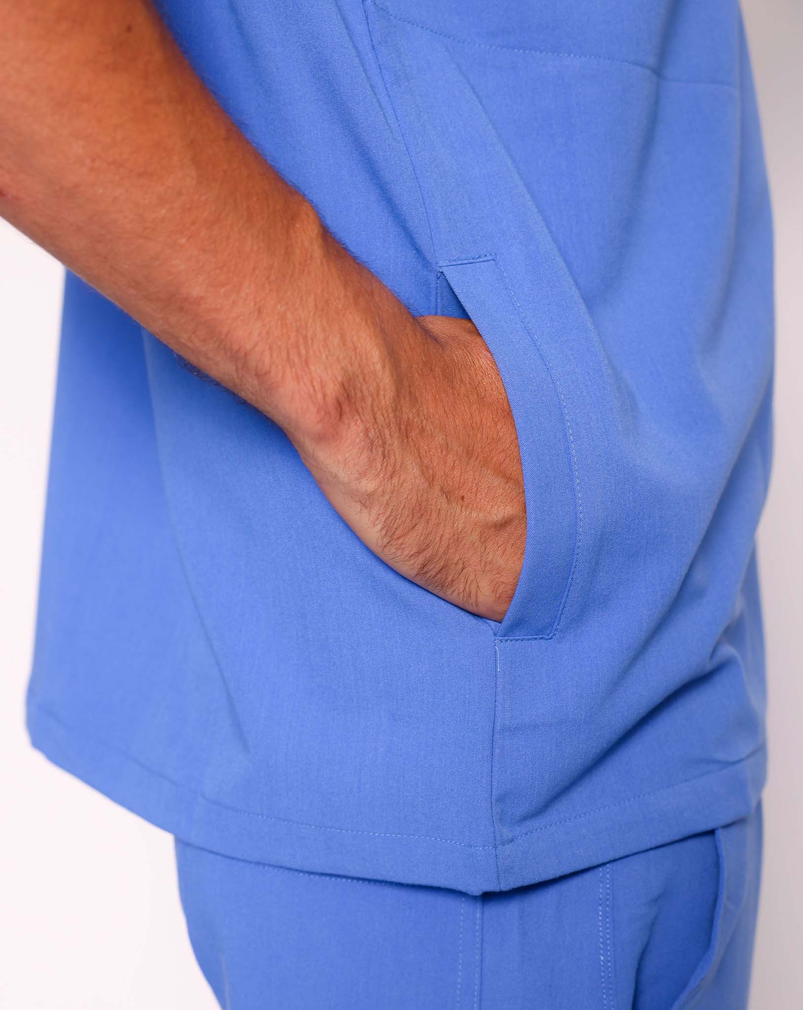Oscar Men's Scrub Top | Ciel Blue