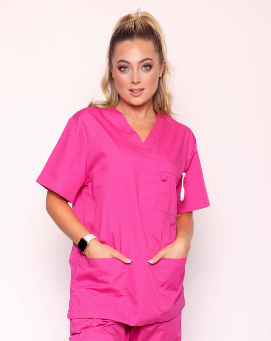 Sandringham Unisex Three Pocket Scrub Tunic | Classic Pink