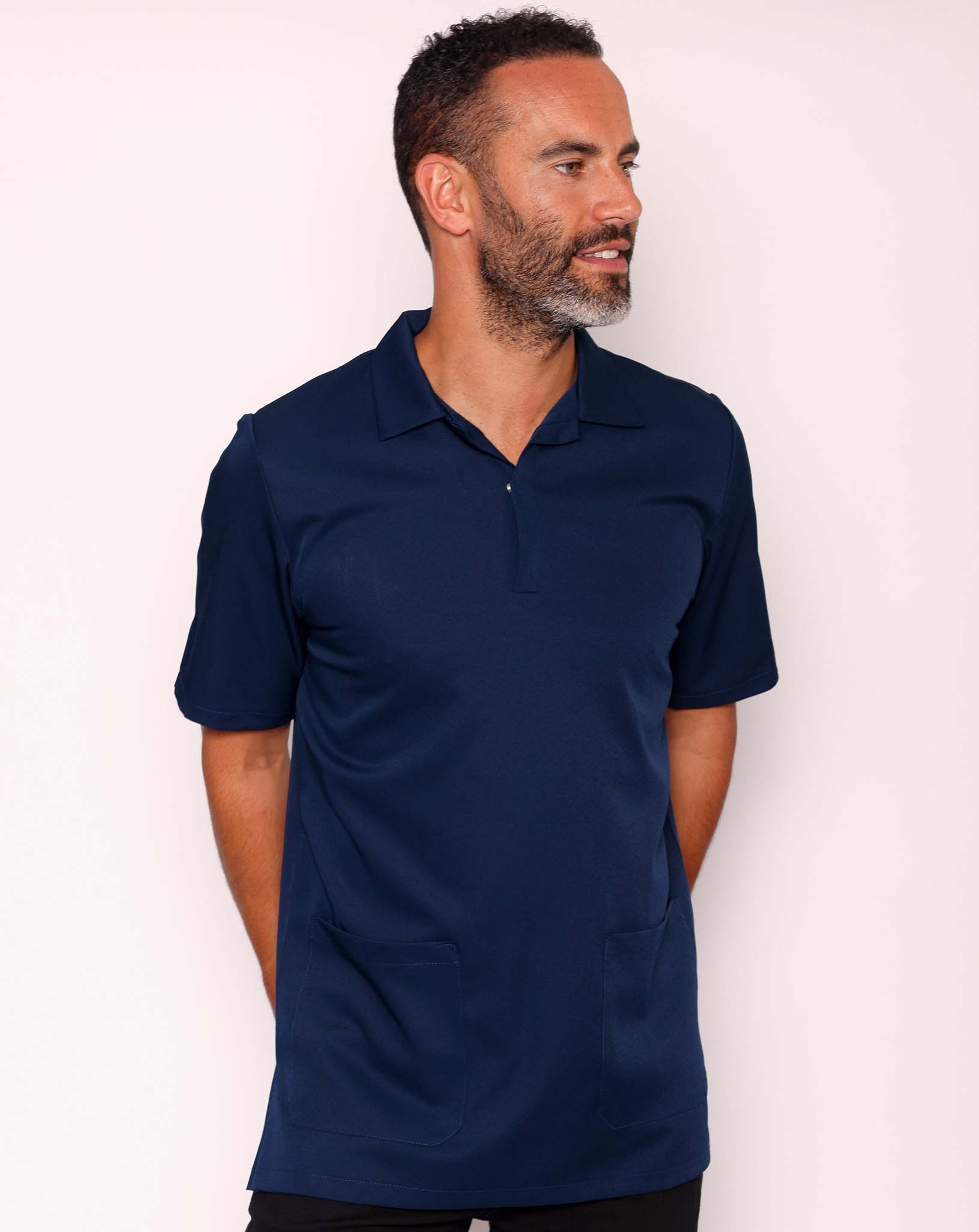Sketch Collared Work Tunic - Navy