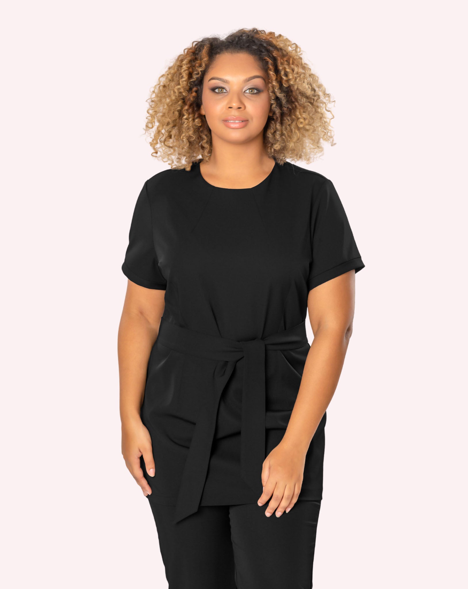 PIECES Tunica Donna PCELLEN – Maglia Fine A Maniche Lunghe, Orlo Arrotondato, Nero, Taglia XL
