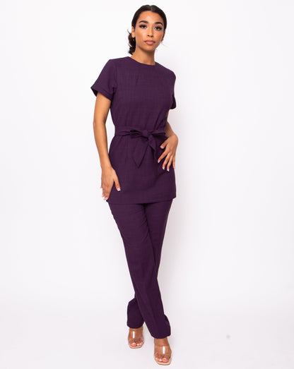 linen look beauty tunic with trousers