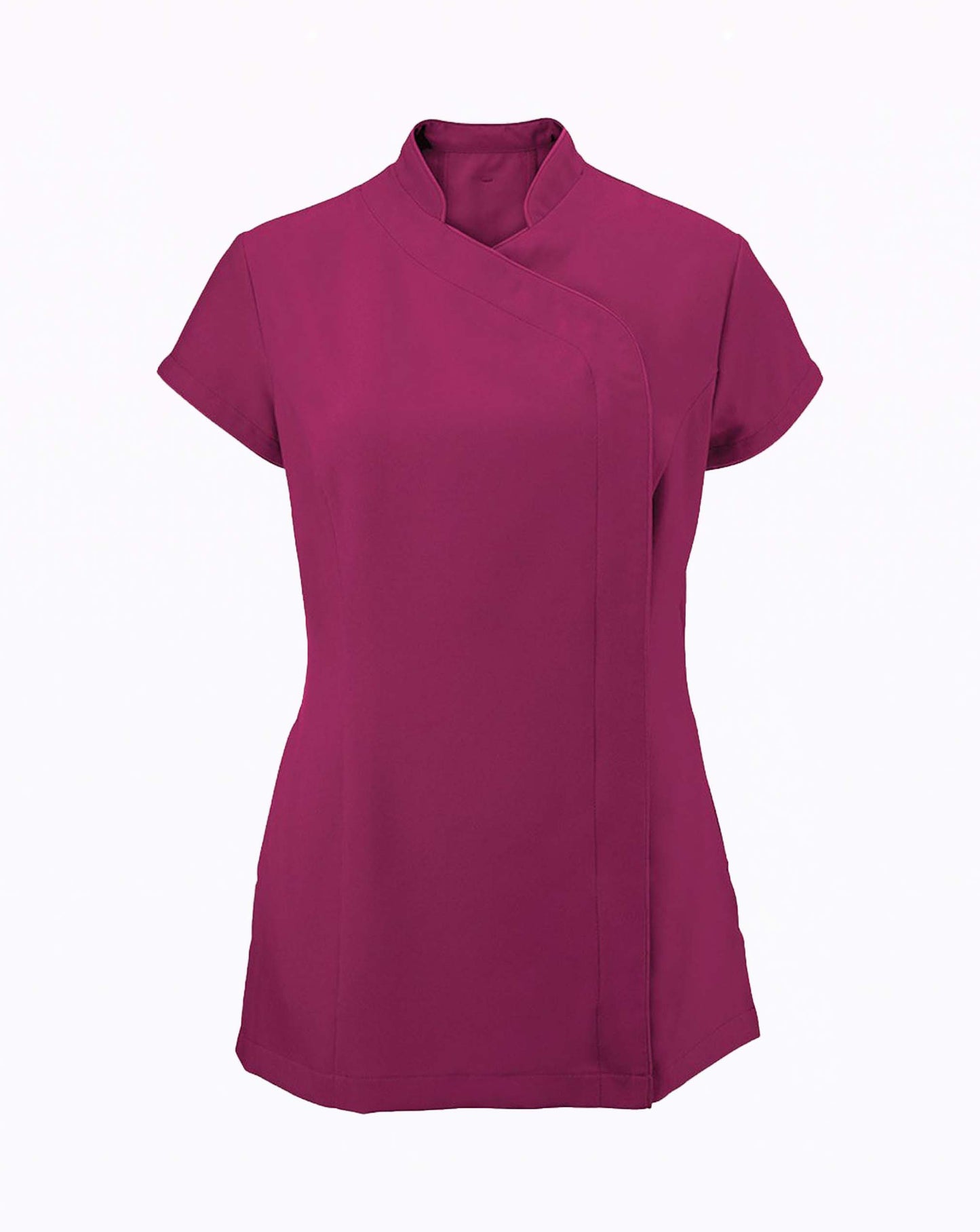 Event Asymmetric Mandarin Collar Beauty Tunic (soft-touch polyester)