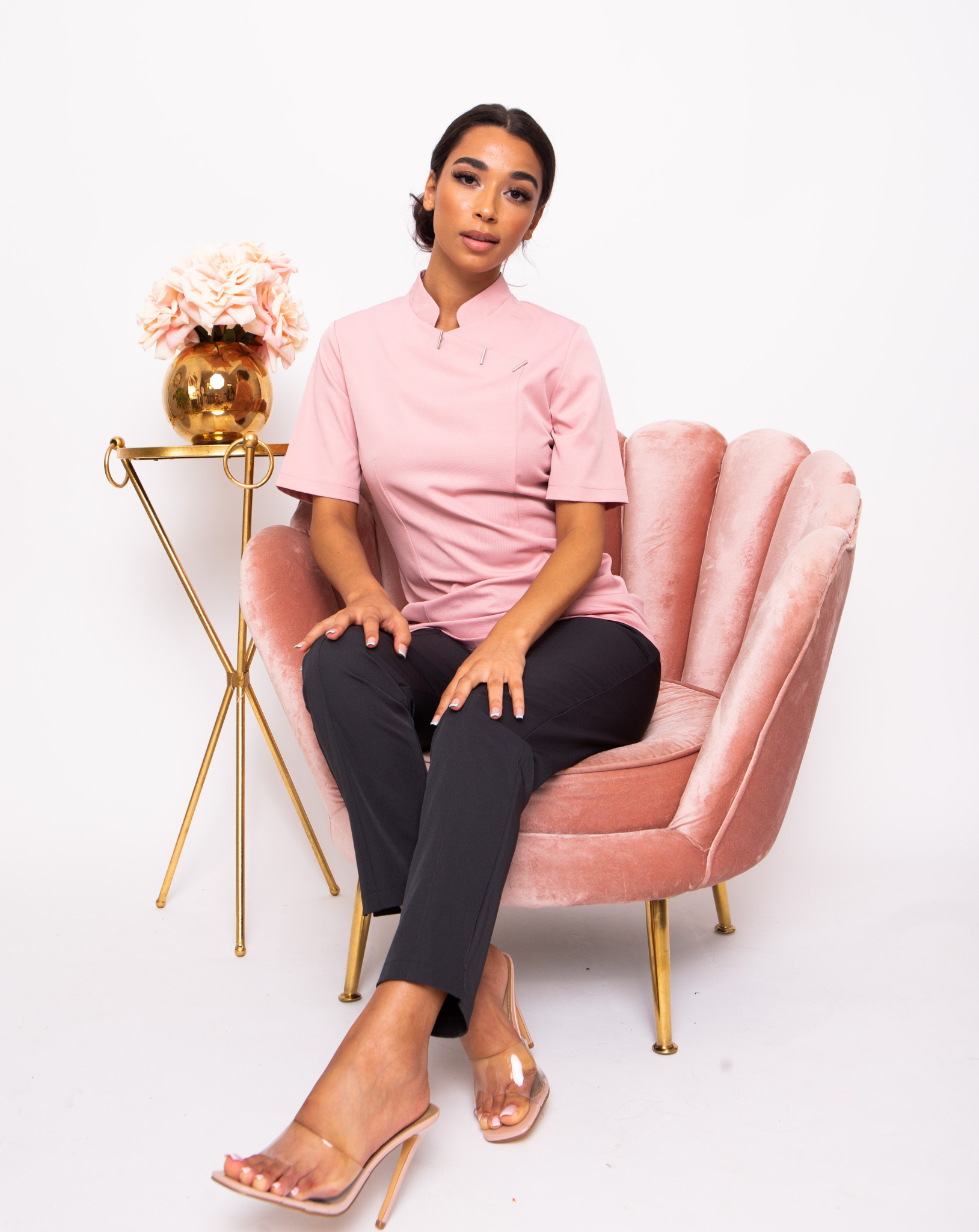 Essence Mandarin Collar Beauty Tunic - Blush