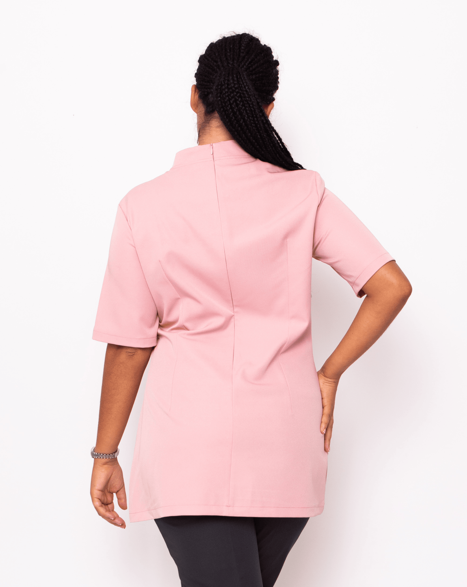 Essence Mandarin Collar Beauty Tunic - Blush