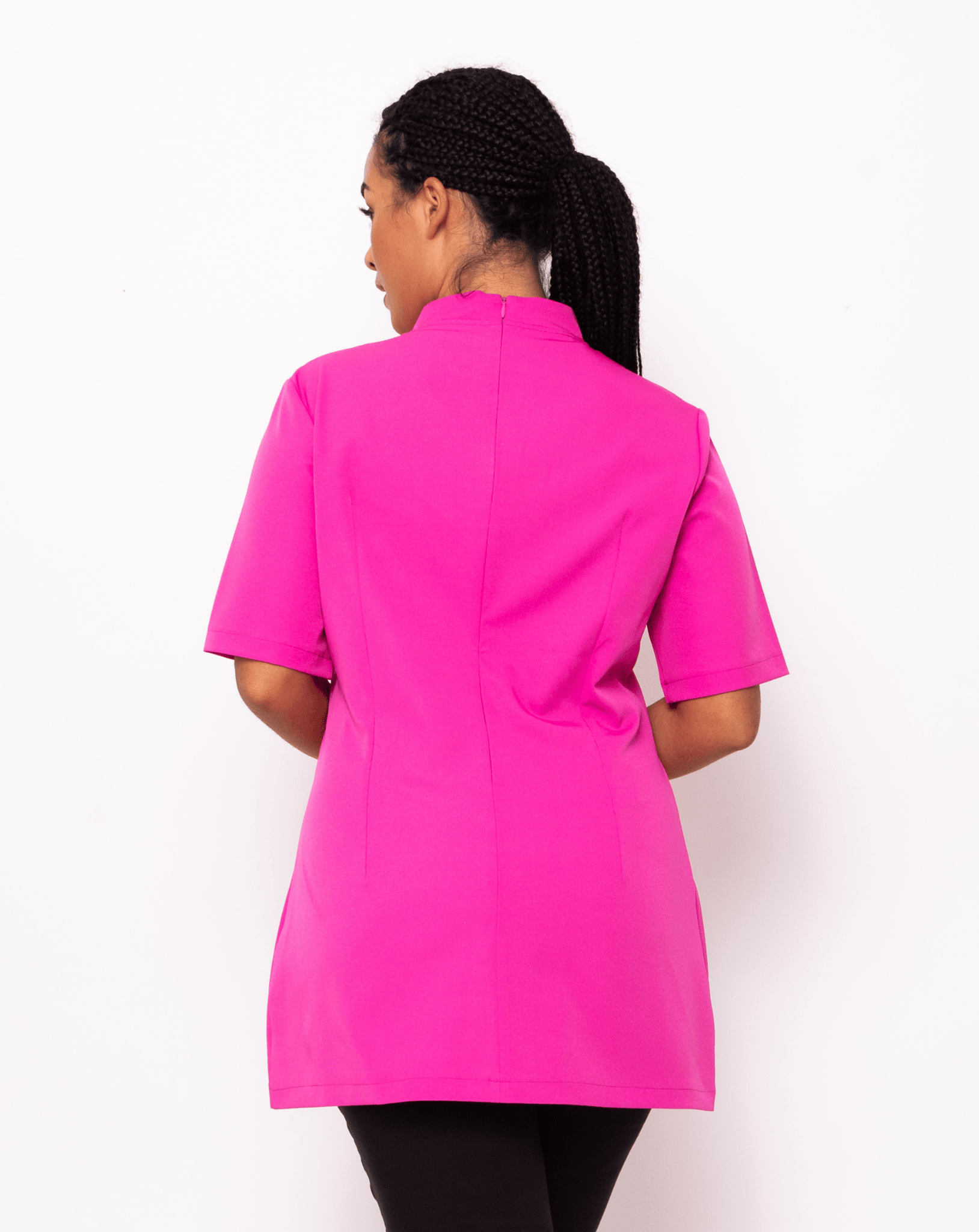 Essence Mandarin Collar Beauty Tunic - Hot Pink