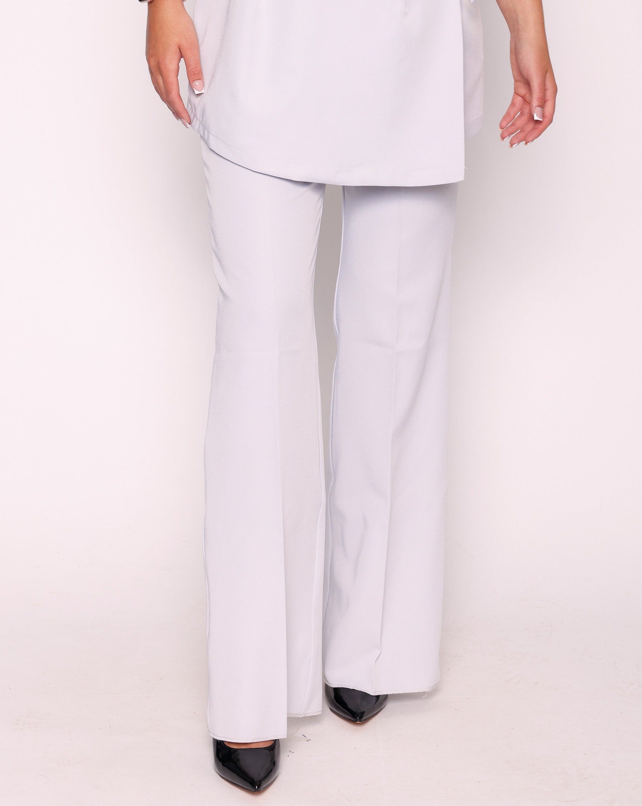 Willow Wide Leg Trousers - Silver