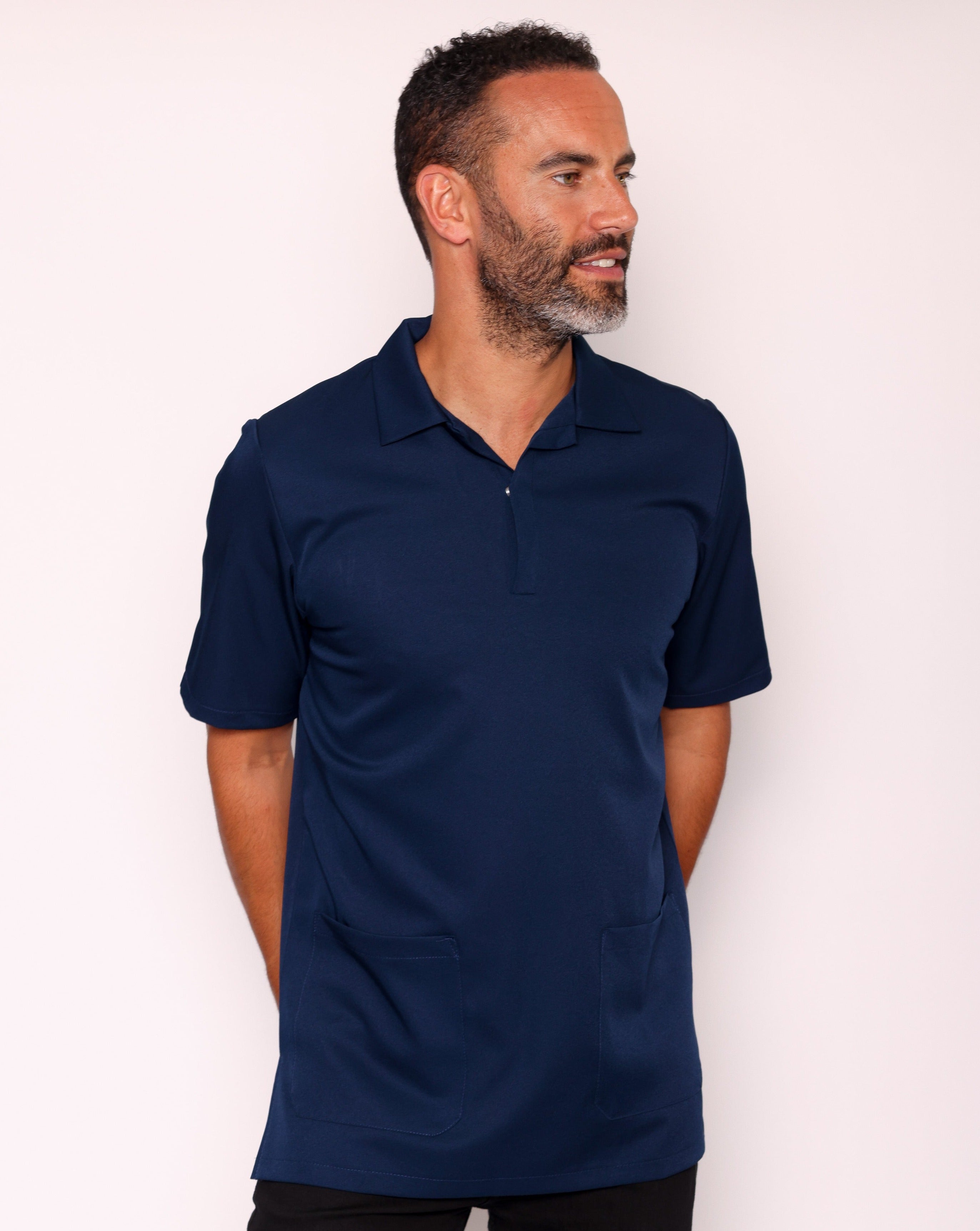 Sketch Collared Work Tunic - Navy