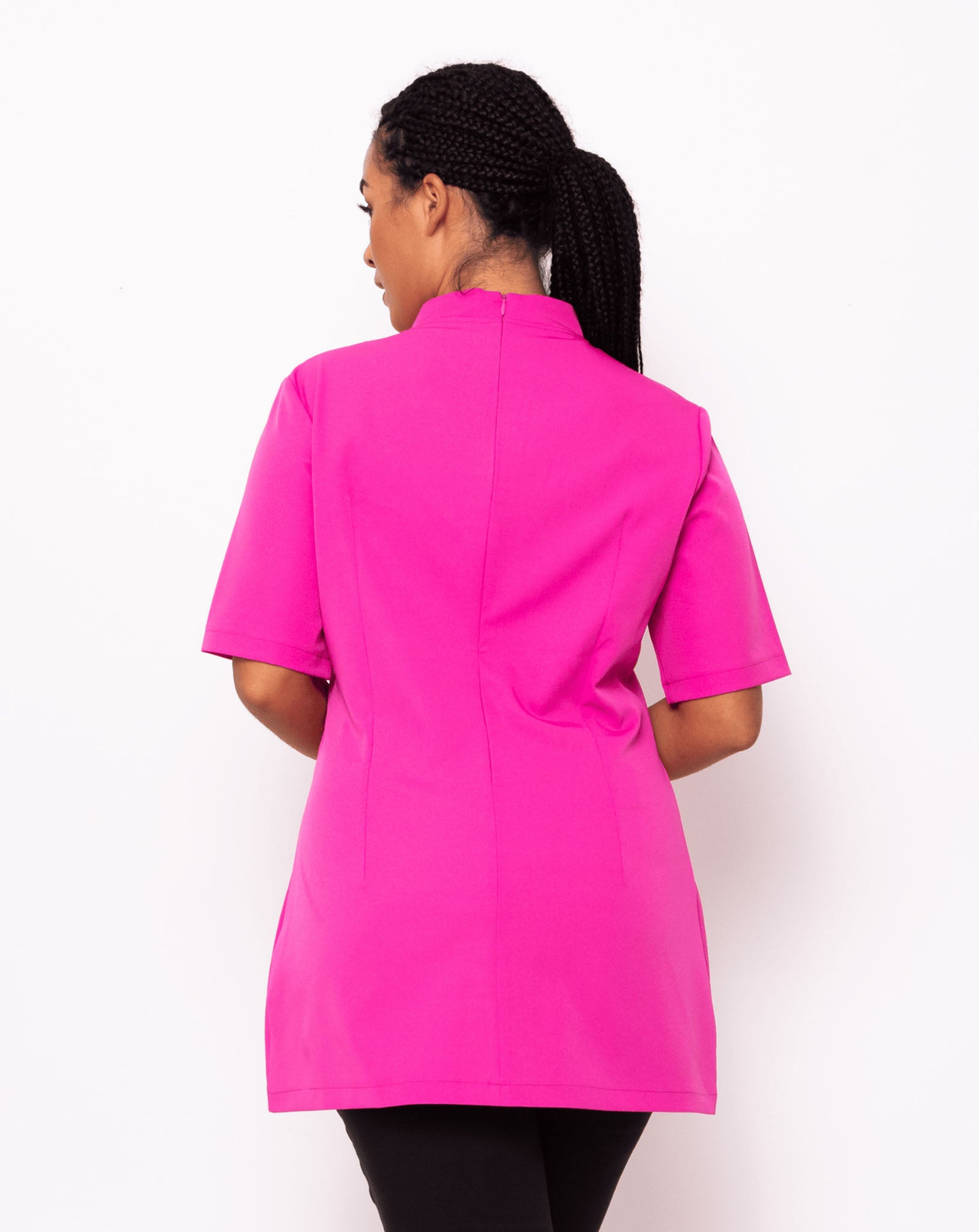 Essence Mandarin Collar Beauty Tunic - Hot Pink