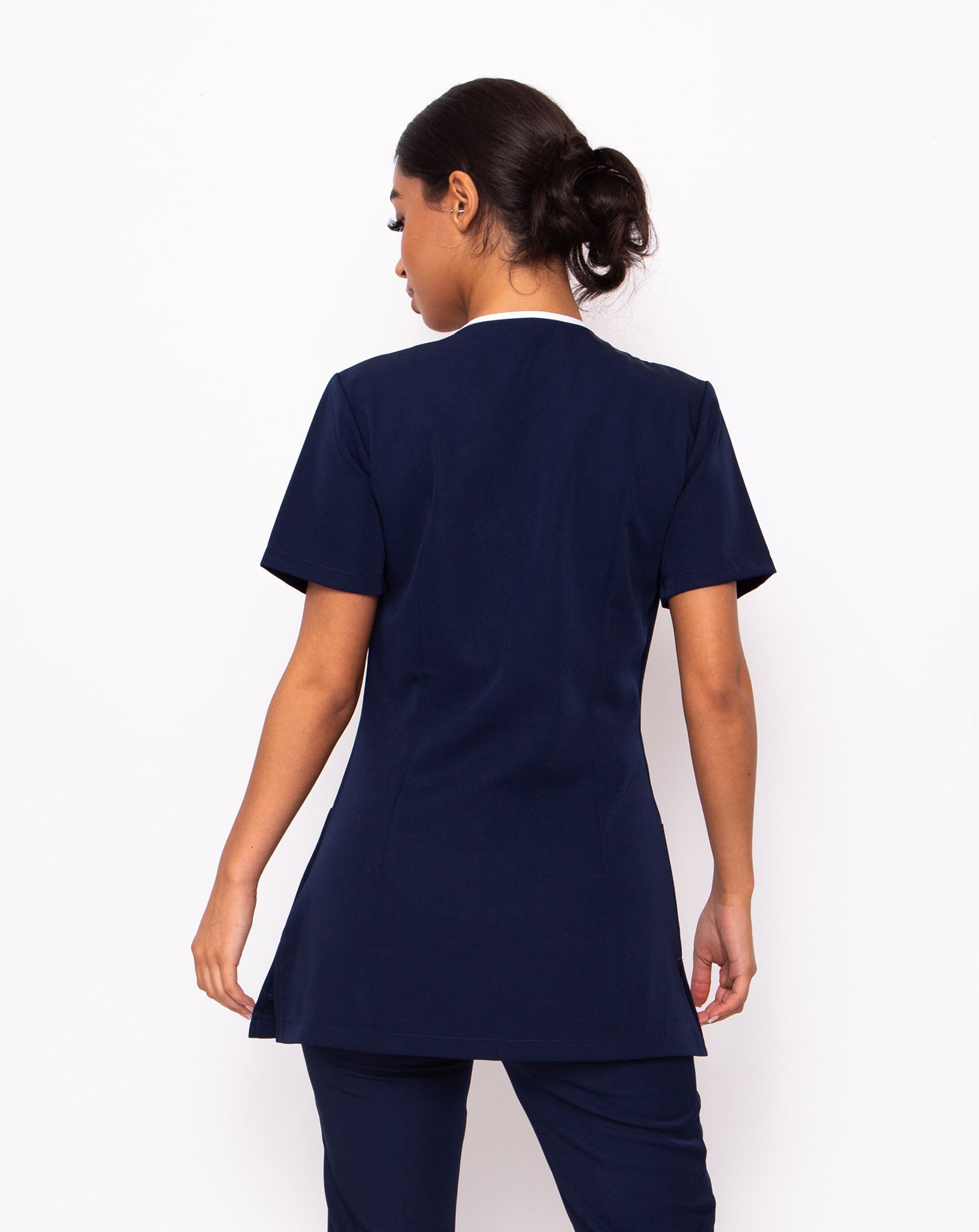 Eternity Asymmetric Beauty Tunic - Navy / White