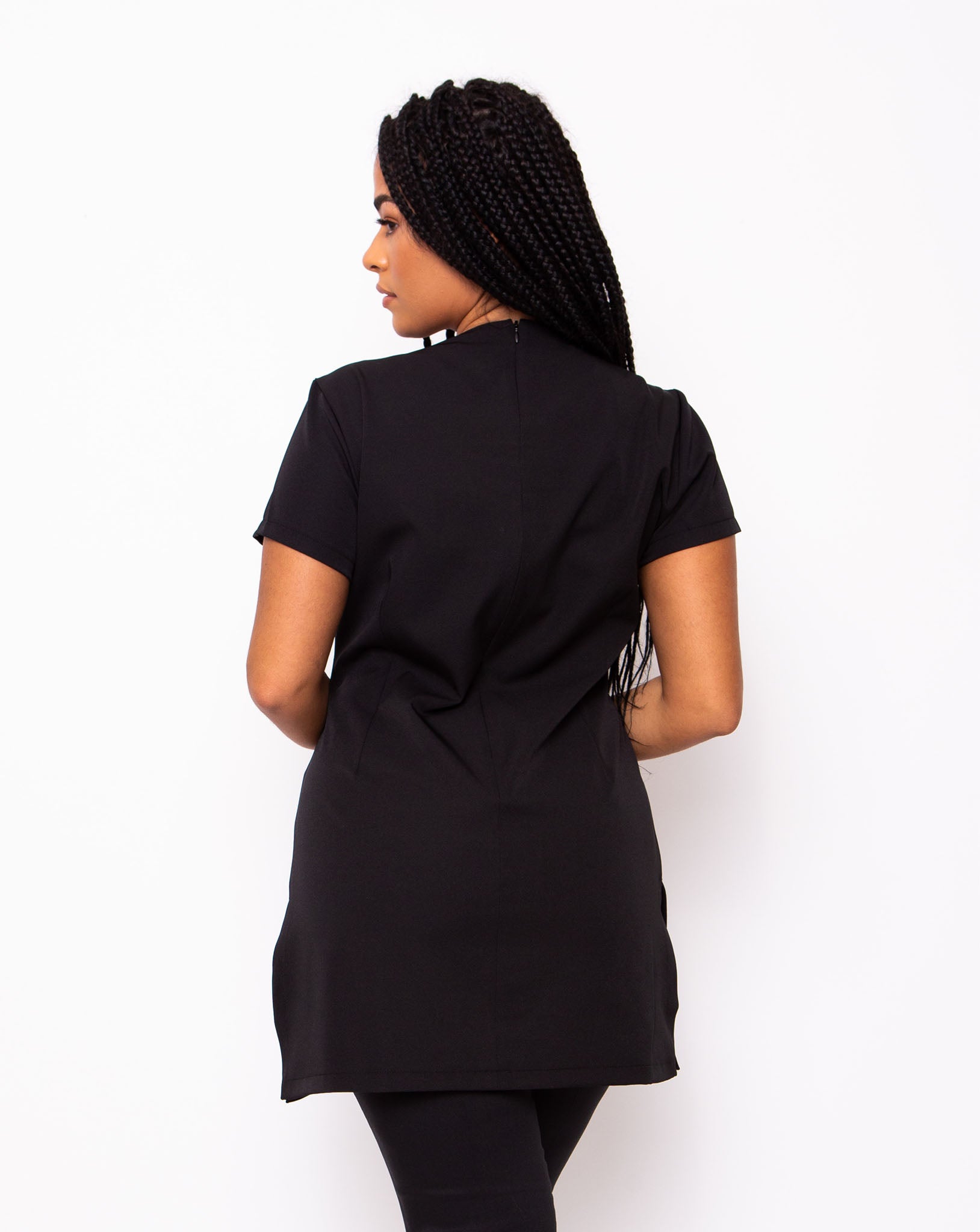 Finesse Long-Length Beauty Tunic - Black