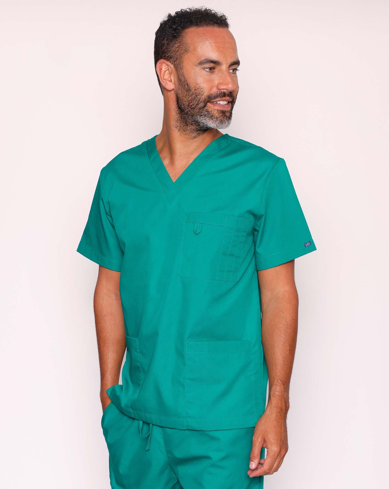 Sandringham Unisex Three Pocket Scrub Tunic - Forest Green