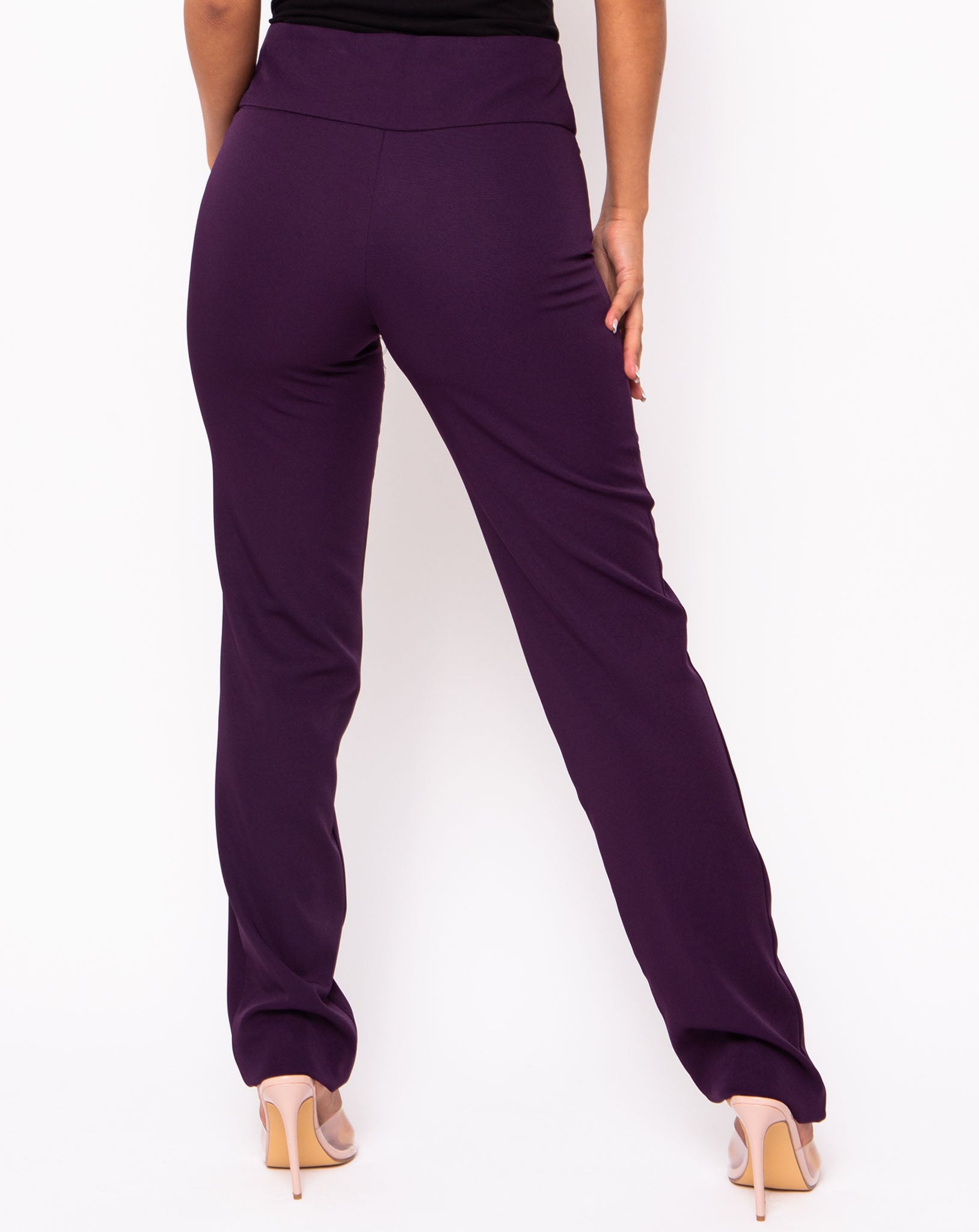 Signature Tailored Fit Trousers - Aubergine