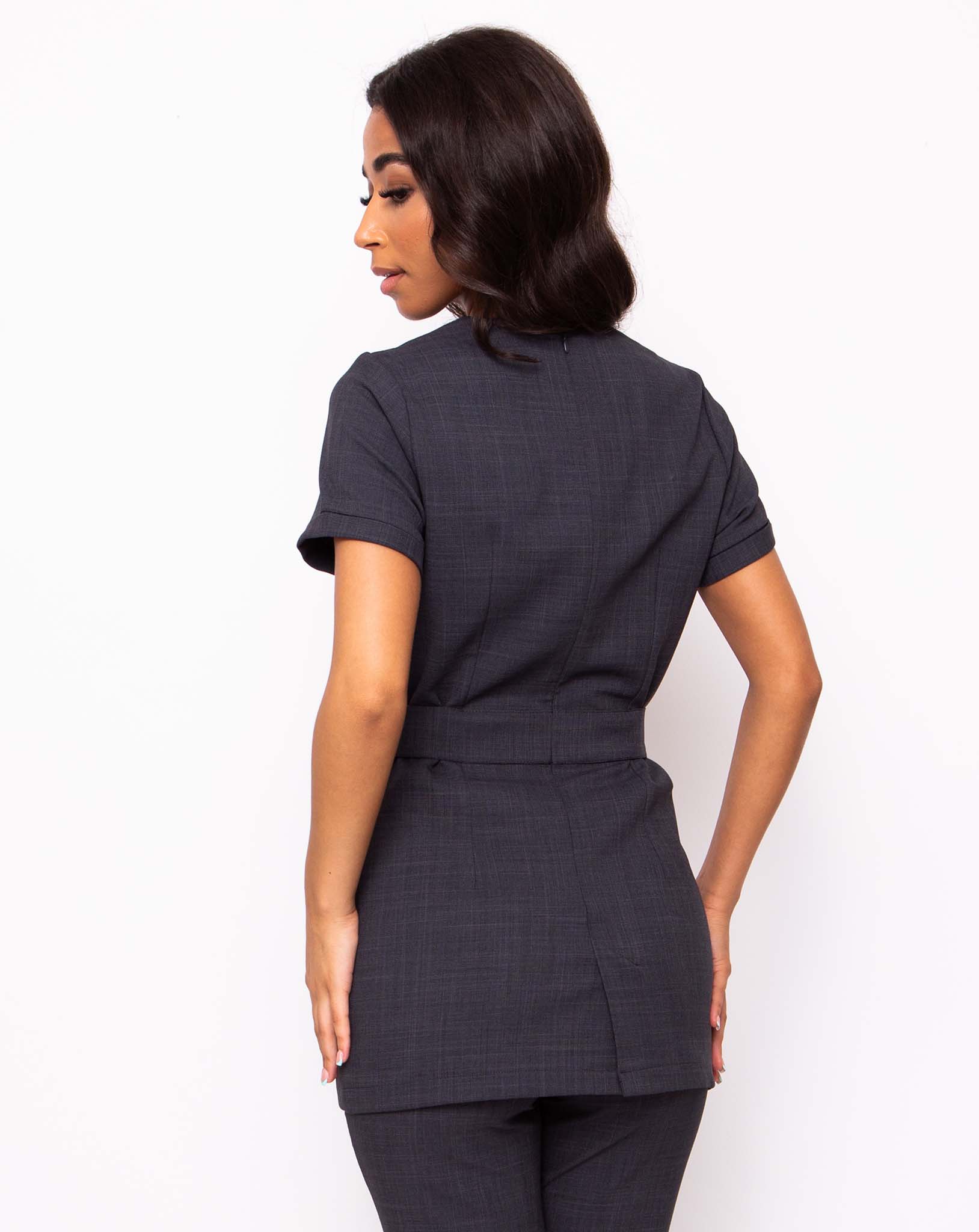 The One' Waist Tie Tunic - Steel Grey