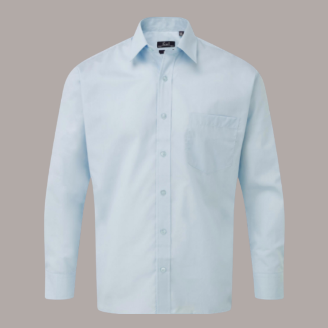Premier Long Sleeve Poplin Shirt Pastel Colours