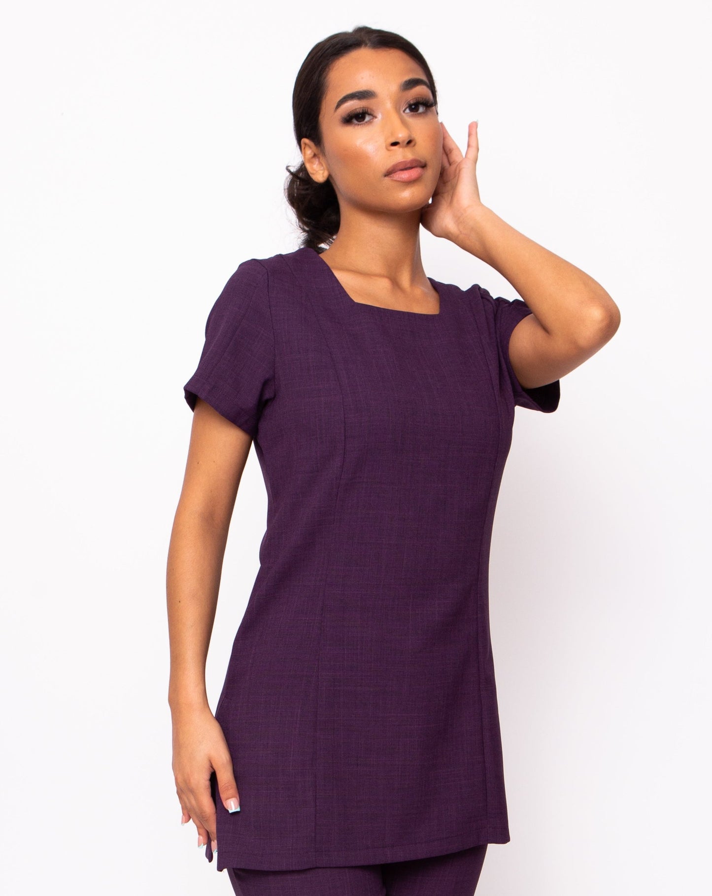 Chic Square Neck Beauty Tunic (Textured Stretch)