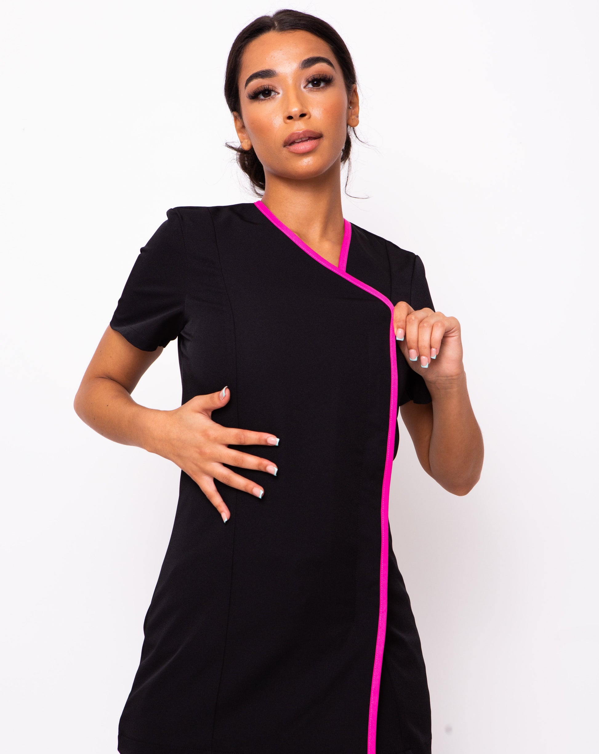 black asymmetric beauty tunics cheap