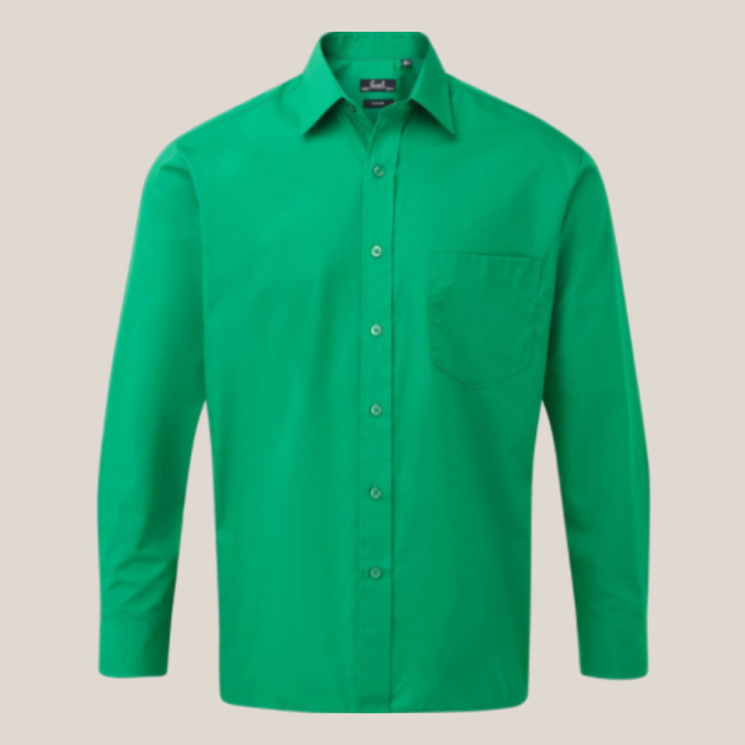 green long sleeve shirt men's