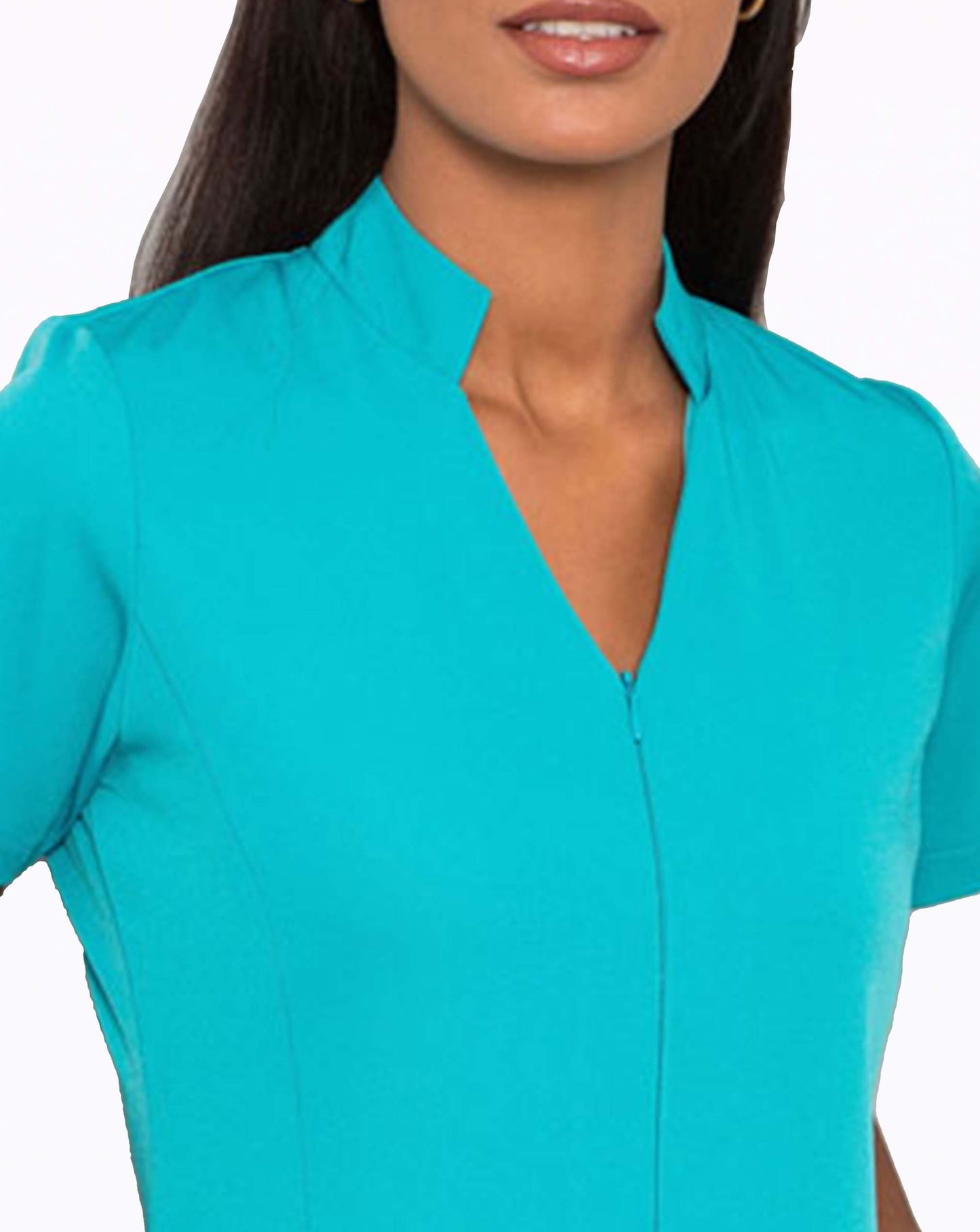 turquoise hairdressing tunic with pockets