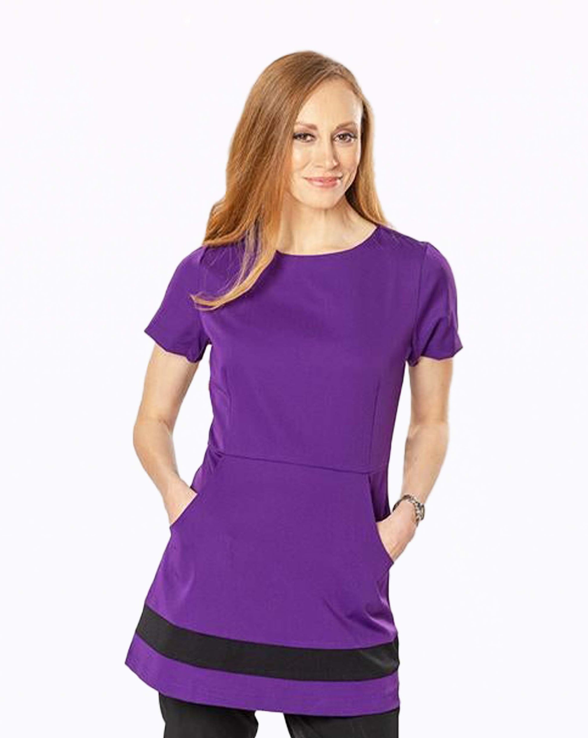 purple tunic with two pockets
