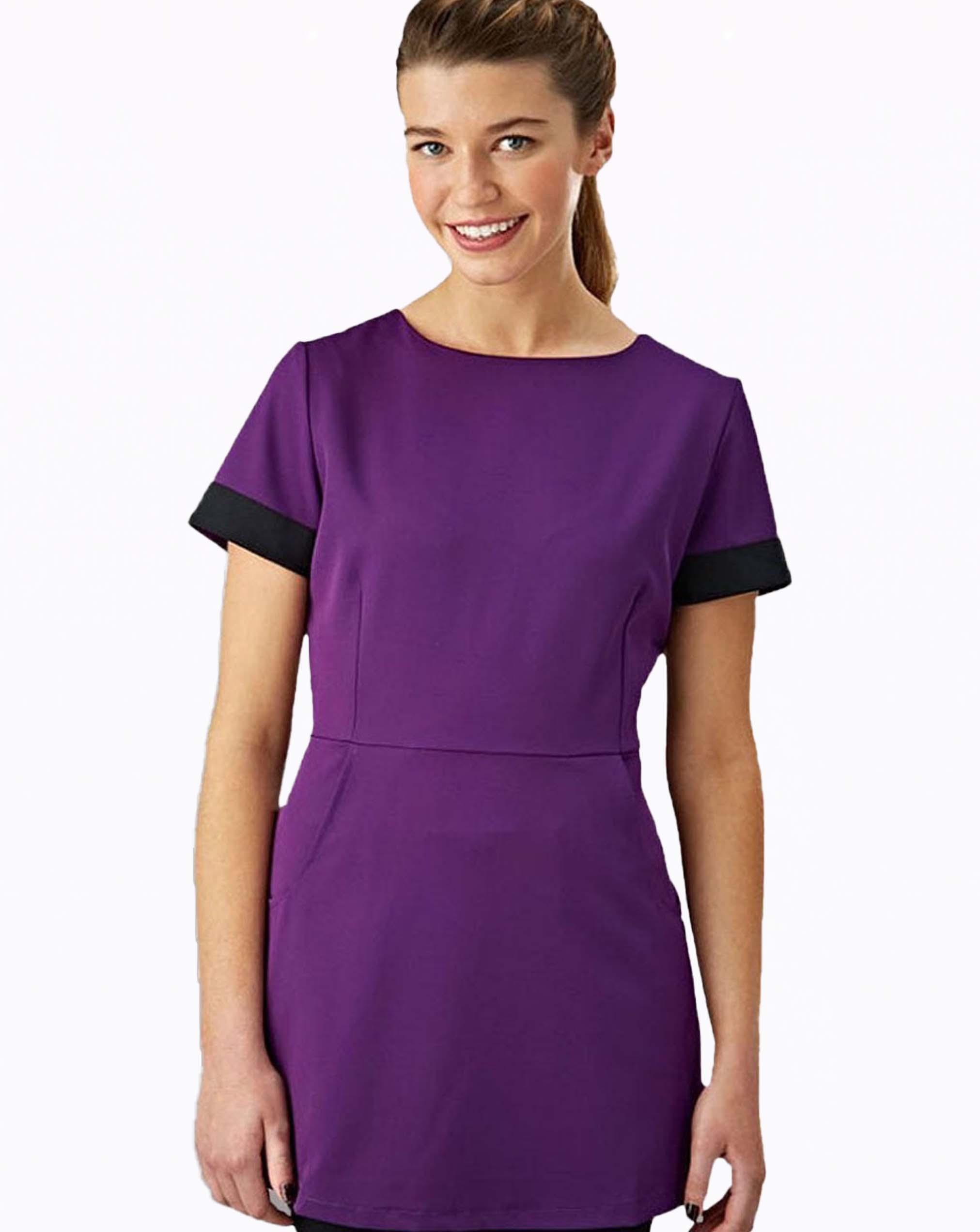 Boutique Tunic with Contrast Trim - Purple