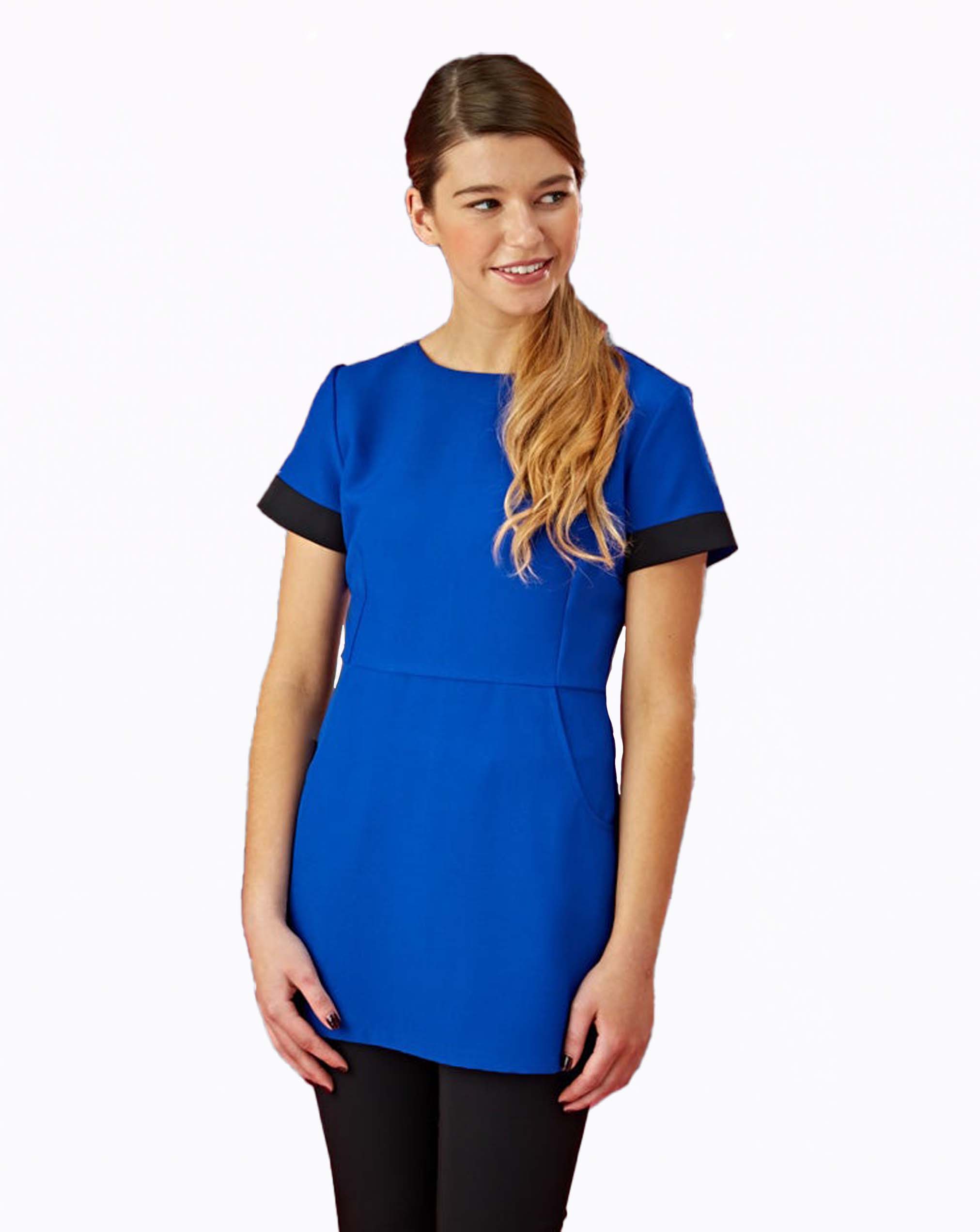 royal blue salon workwear tunics