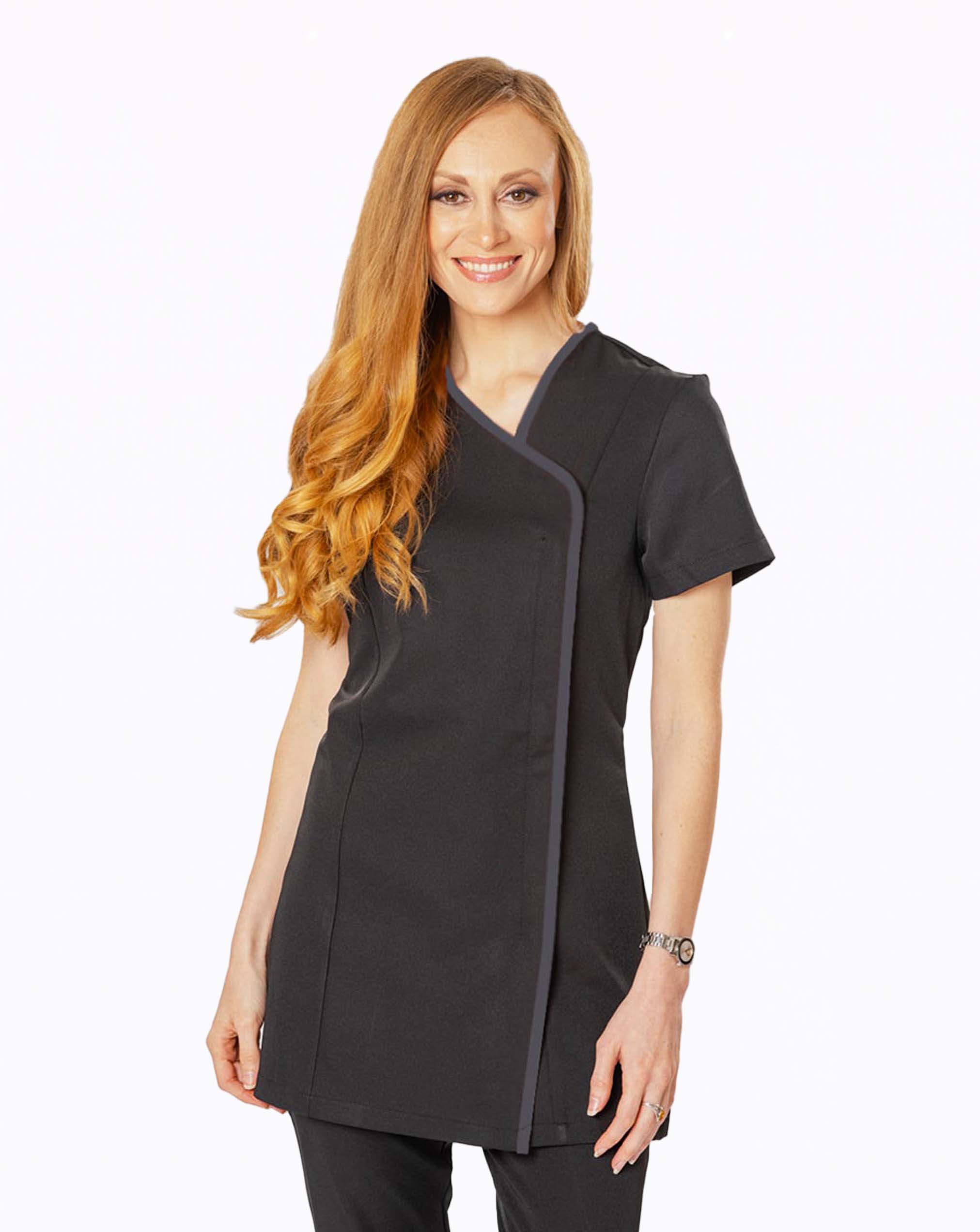 Charm Beauty Tunic - Black / Dark Grey