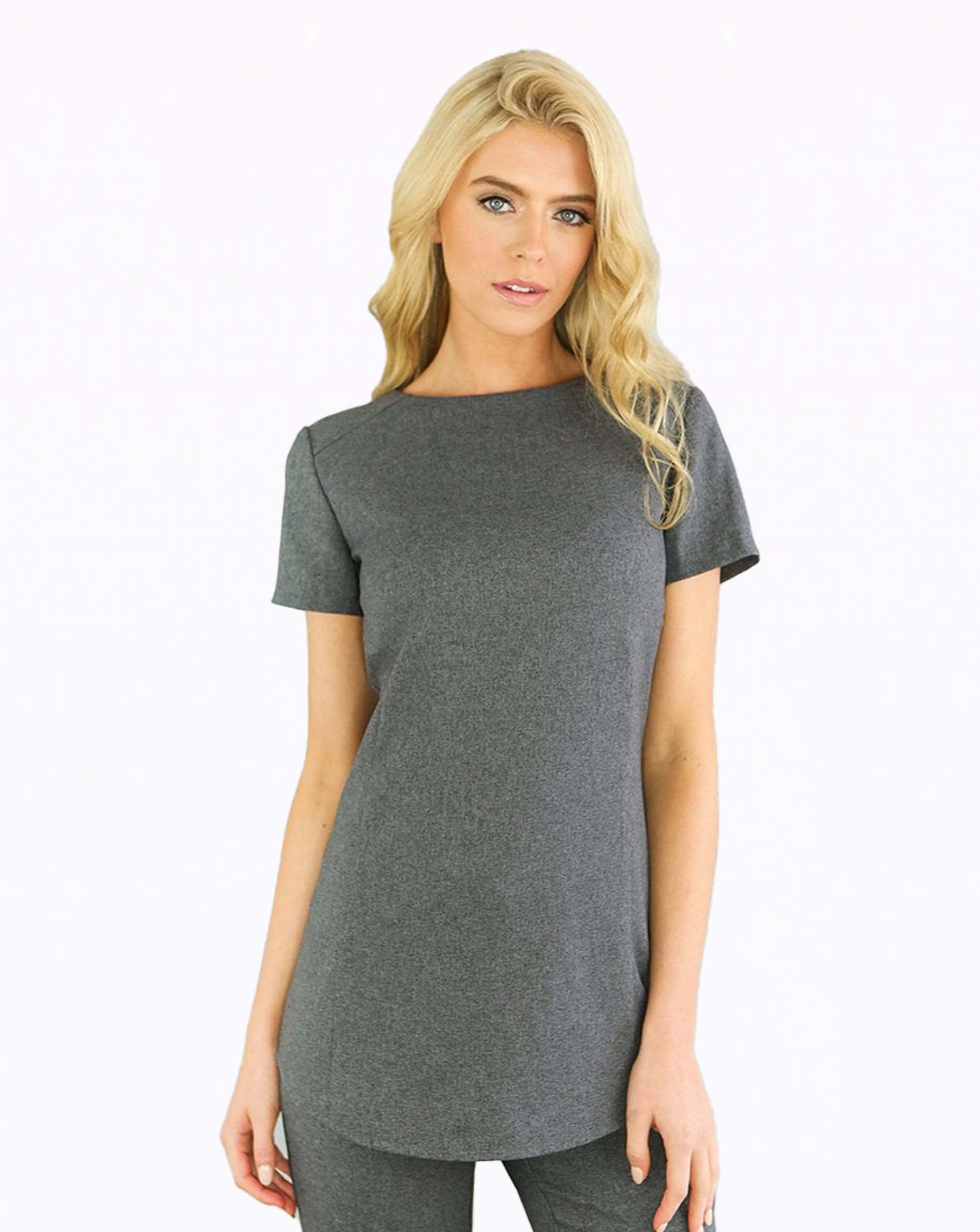 Icon Crew Neck Spa Tunic - Grey