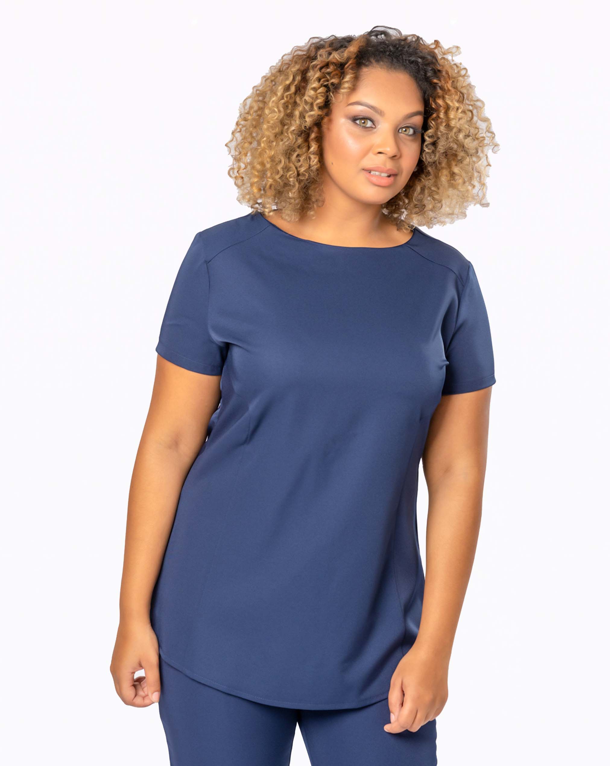 Icon Crew Neck Spa Tunic - Navy