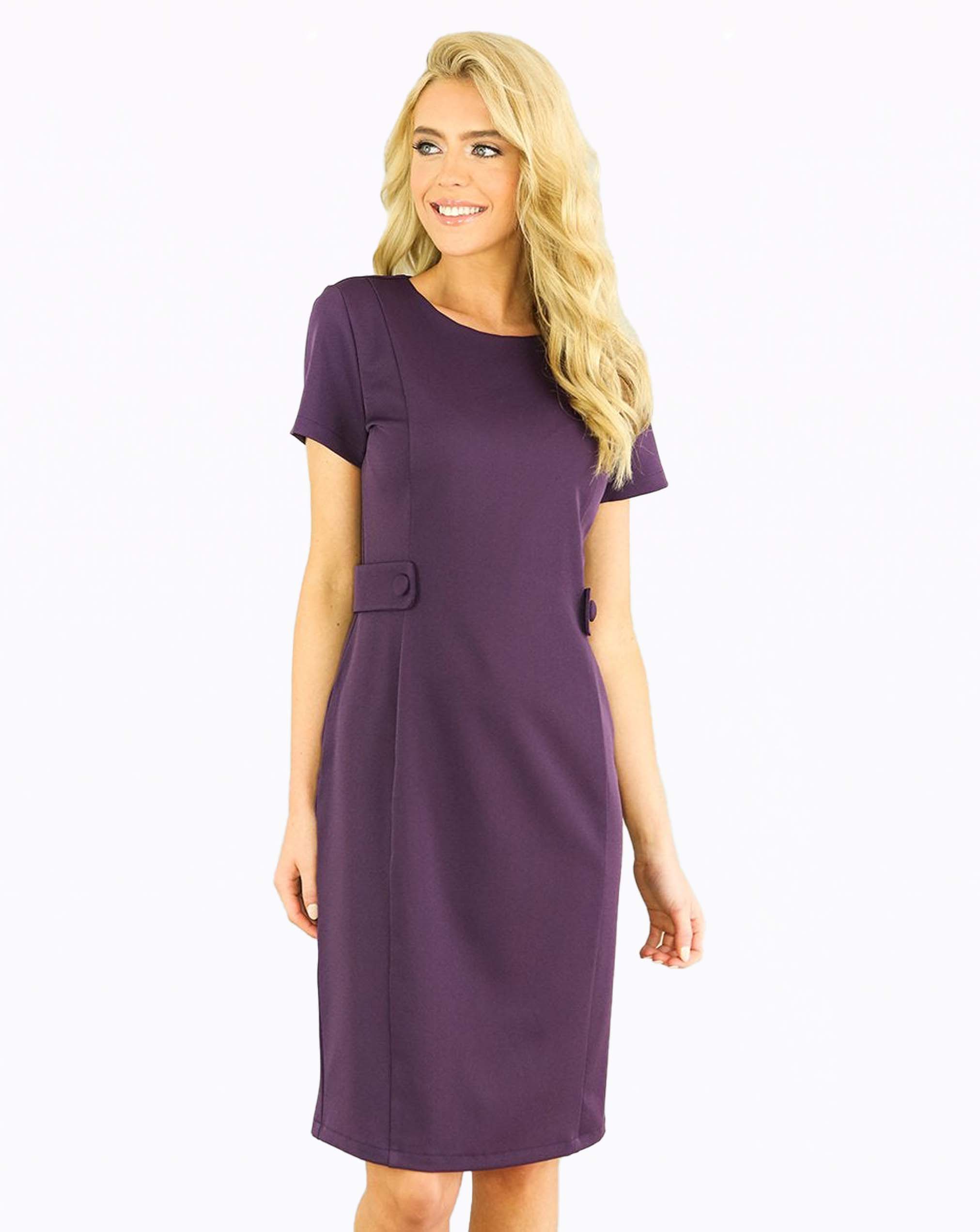 aubergine work dresses knee length