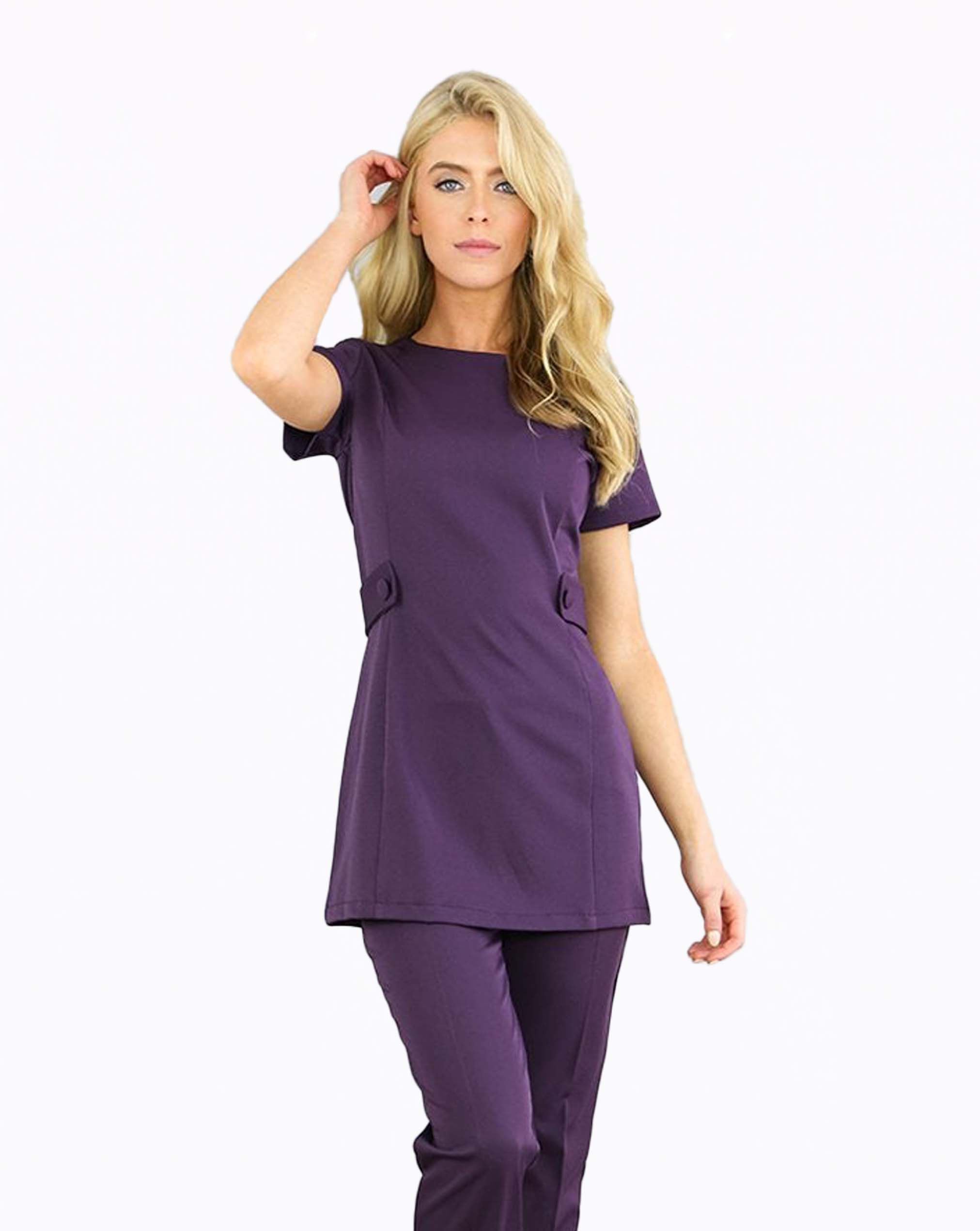 Mayfair Salon Tunic - Aubergine
