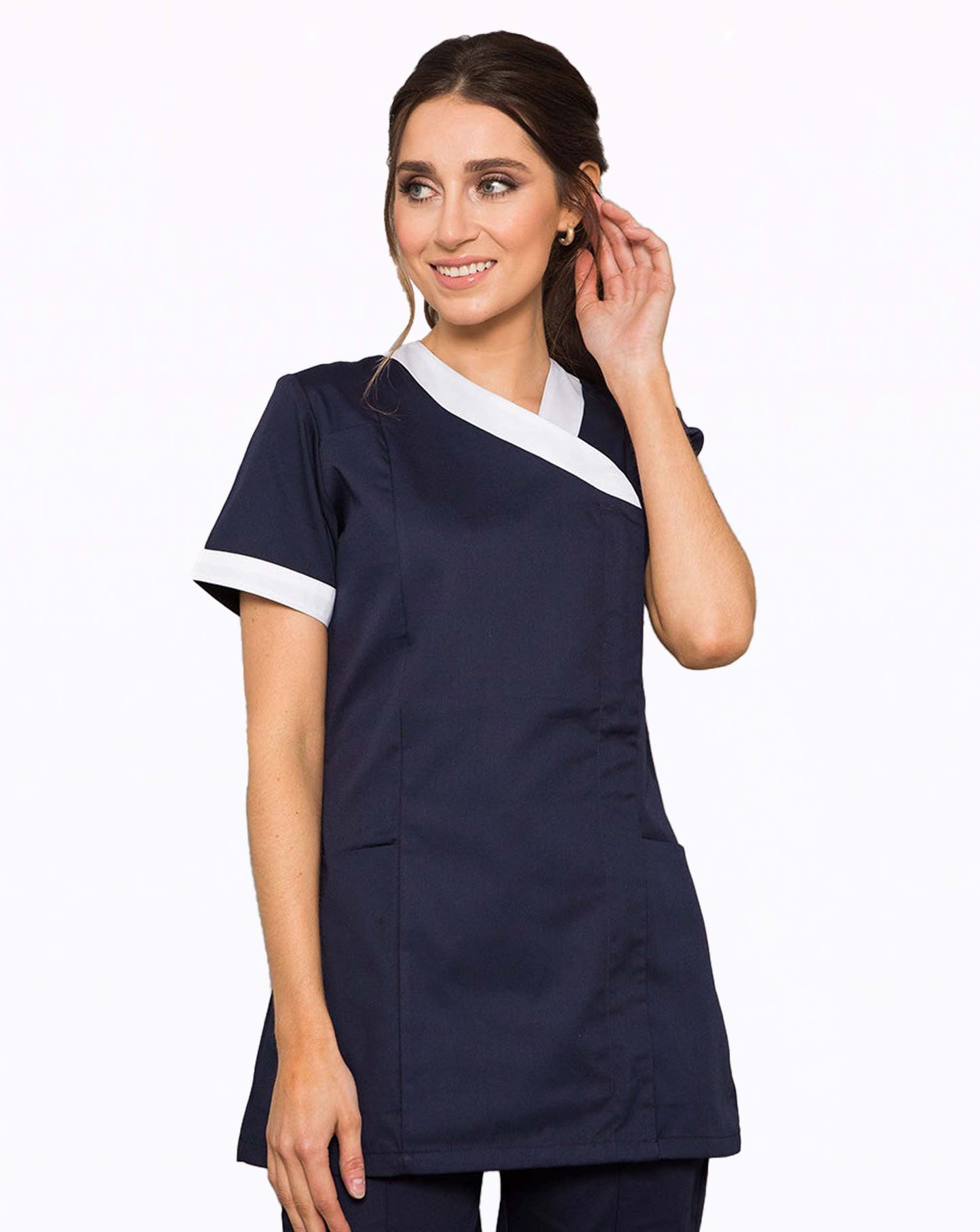 Mercia Asymmetric Contrast Trim Tunic