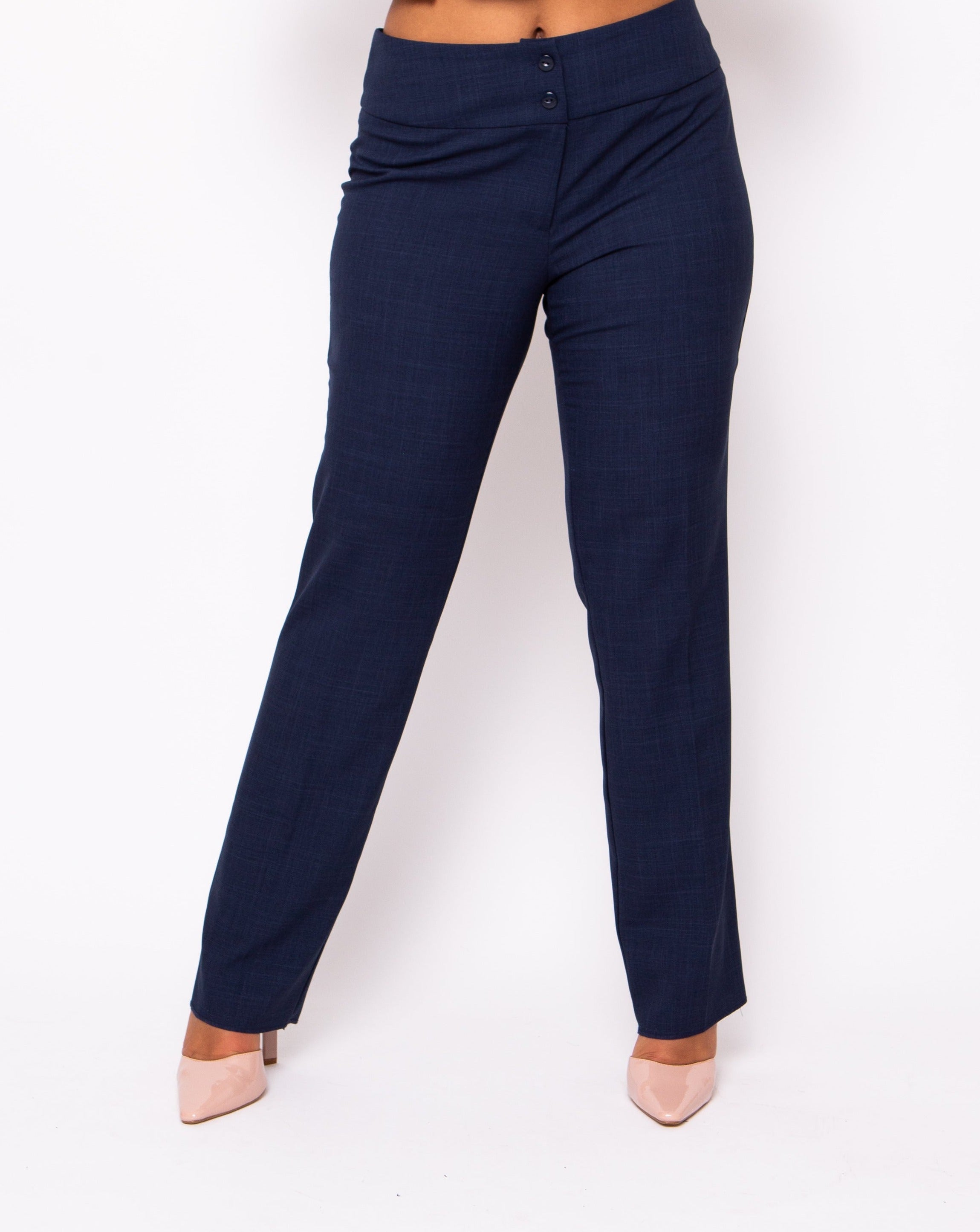 navy blue cigarette pants