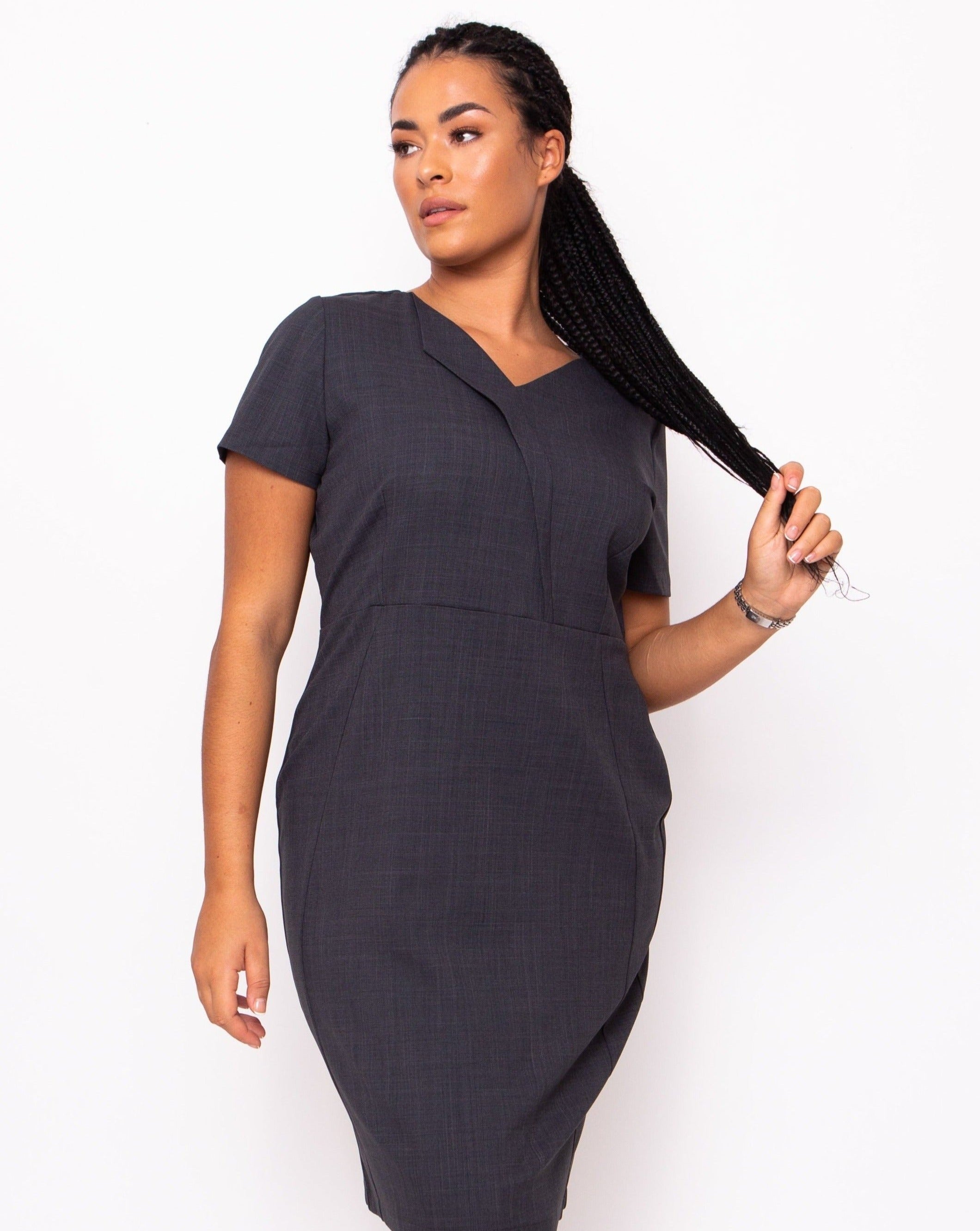 tailored grey work dresses