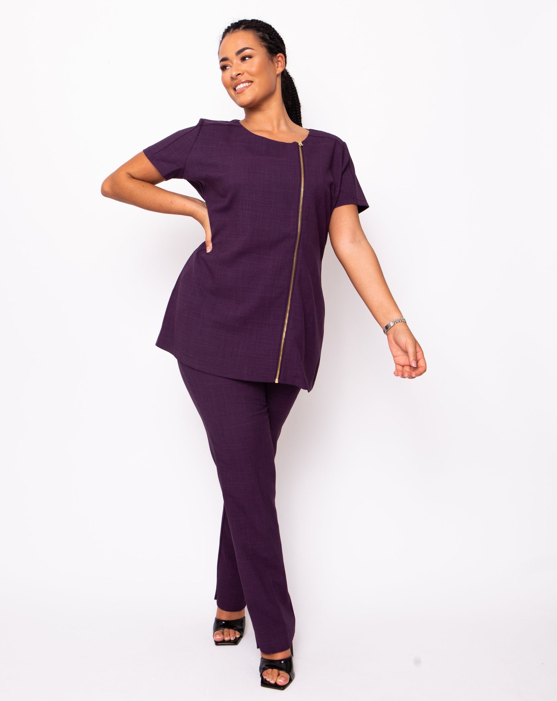 Plum Beauty Tunic and Trousers plus size